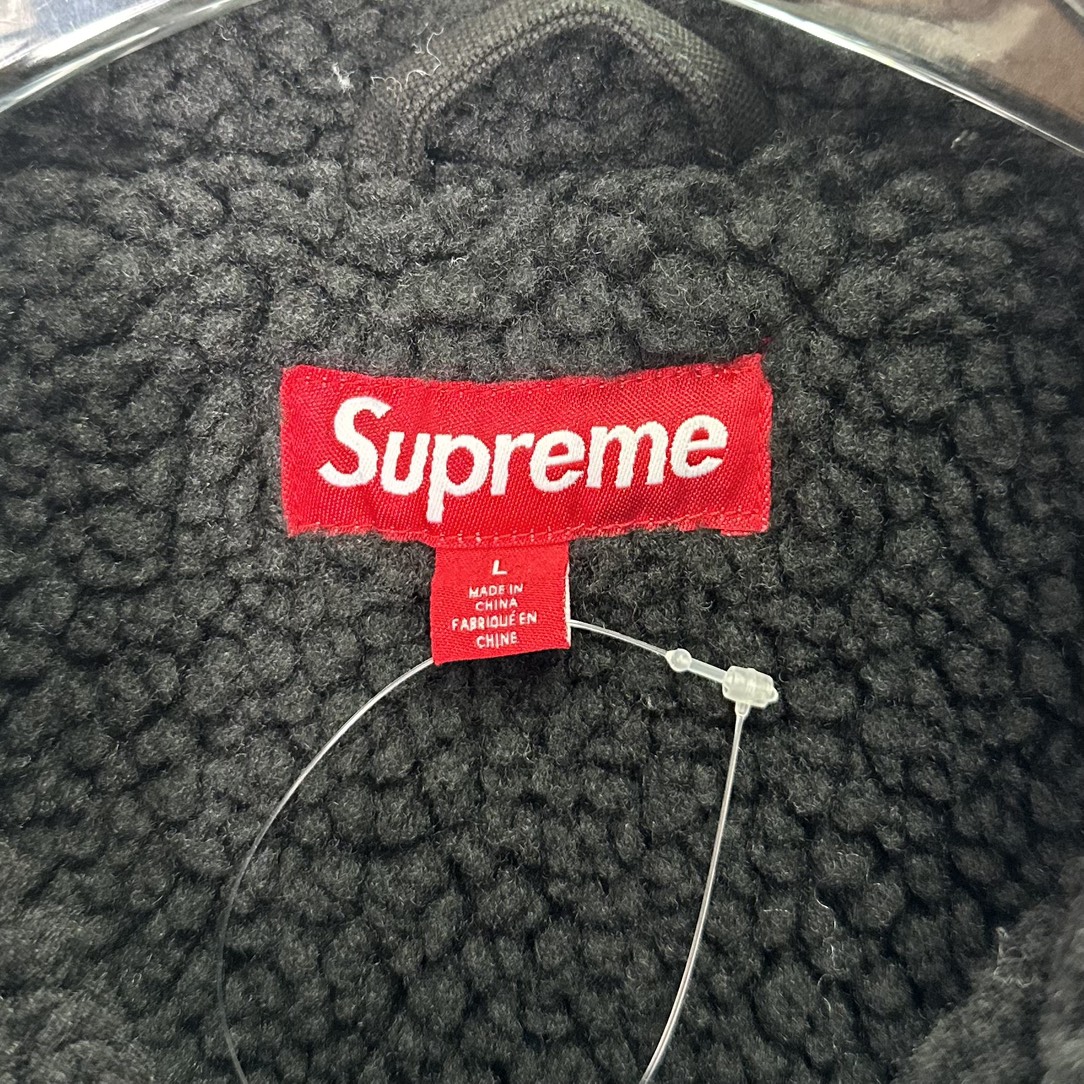 Supreme FW24 WEEK6 Faux Shearling Jacket 纯色贴边口袋全拉链开合夹克 保暖 羊羔 外套 长袖 男女同款 三色 SUP-FW24-110