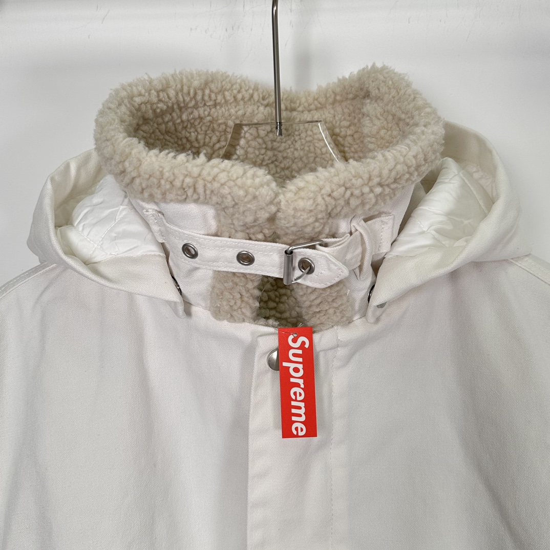 Supreme FW24 WEEK6 Faux Shearling Jacket 纯色贴边口袋全拉链开合夹克 保暖 羊羔 外套 长袖 男女同款 三色 SUP-FW24-110