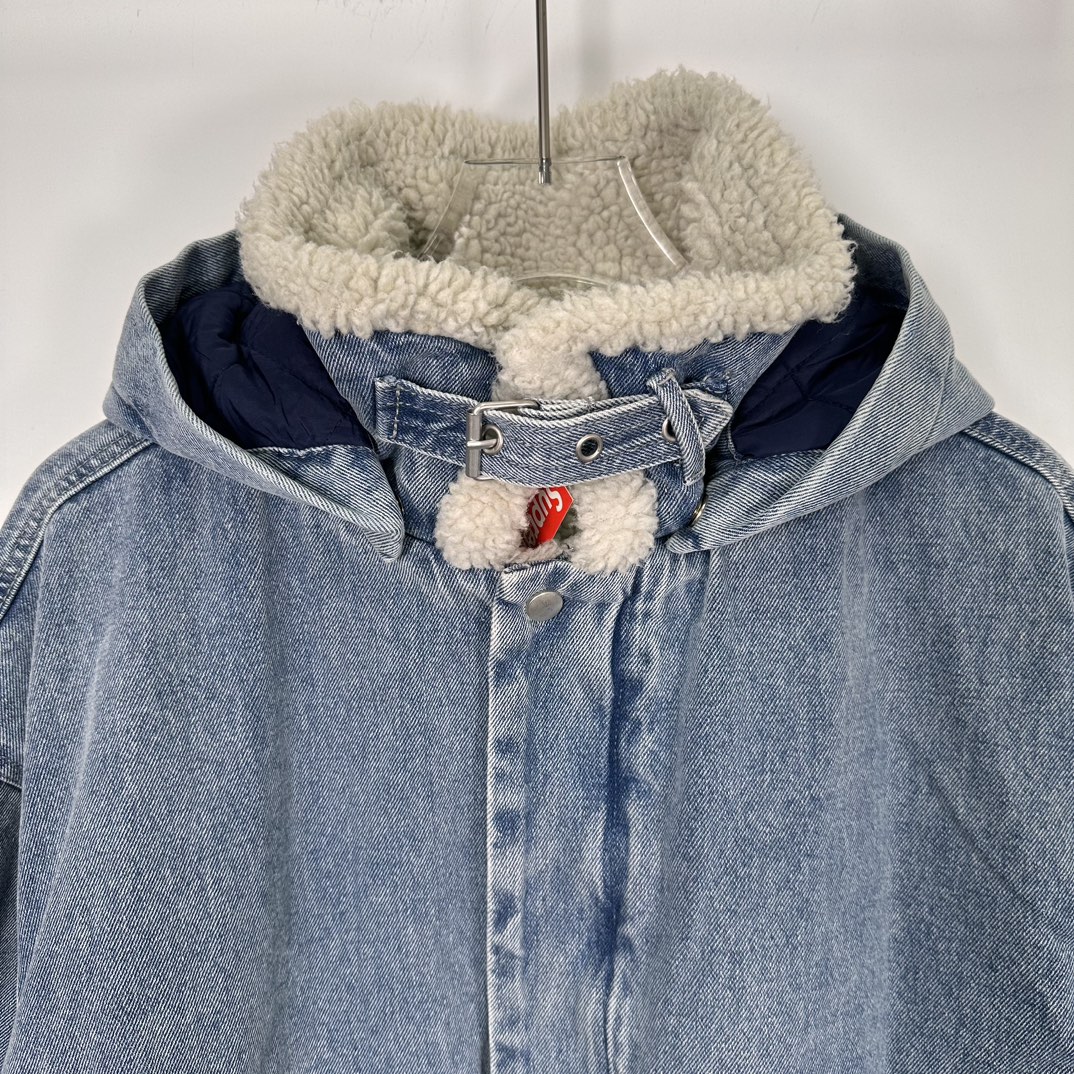 Supreme FW24 WEEK6 Faux Shearling Jacket 纯色贴边口袋全拉链开合夹克 保暖 羊羔 外套 长袖 男女同款 三色 SUP-FW24-110