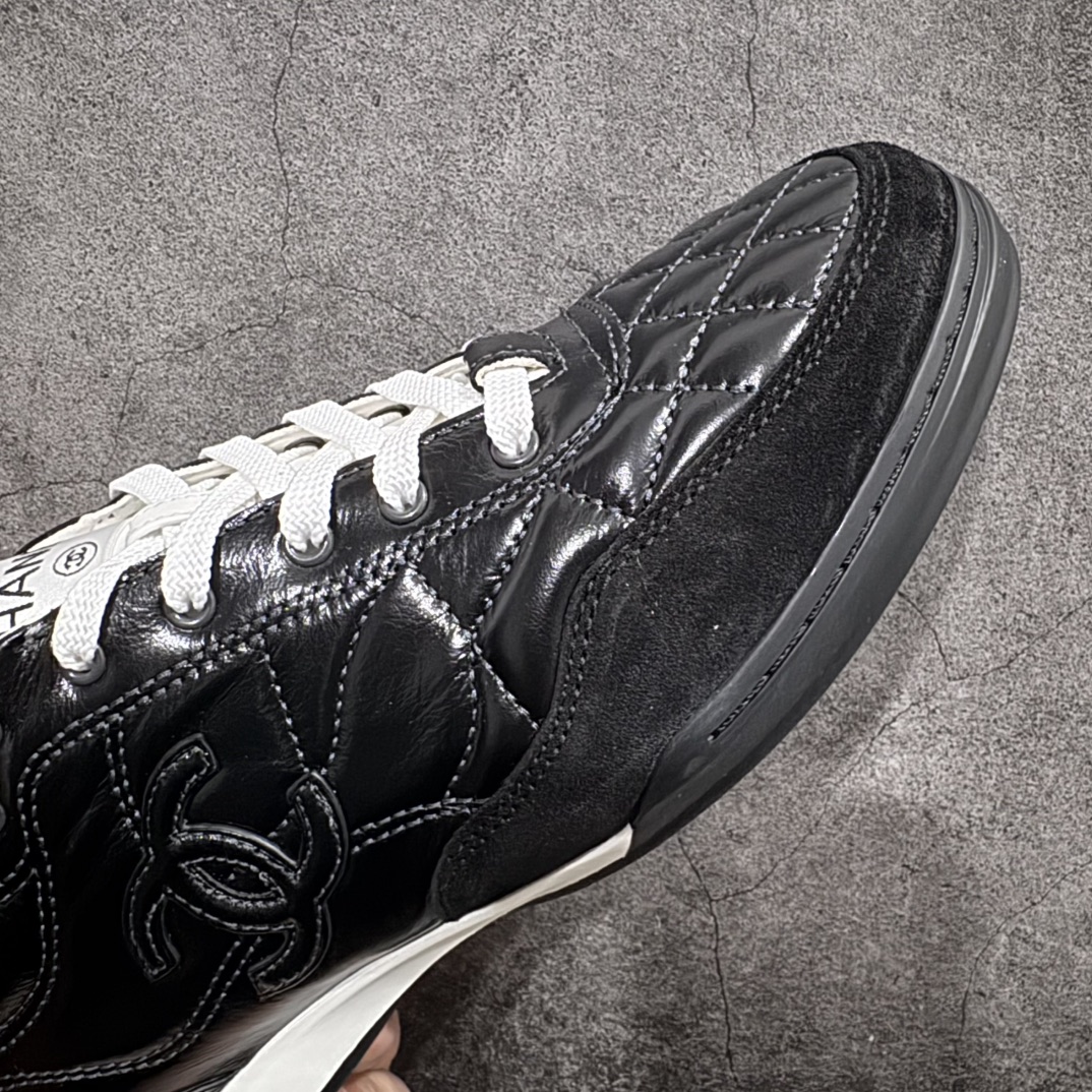  CHANEL 香奈儿  24A德训鞋  低筒 圆头运动鞋 休闲鞋 跑步鞋 女鞋  亮面黑色 G45839-B17445-NZB02