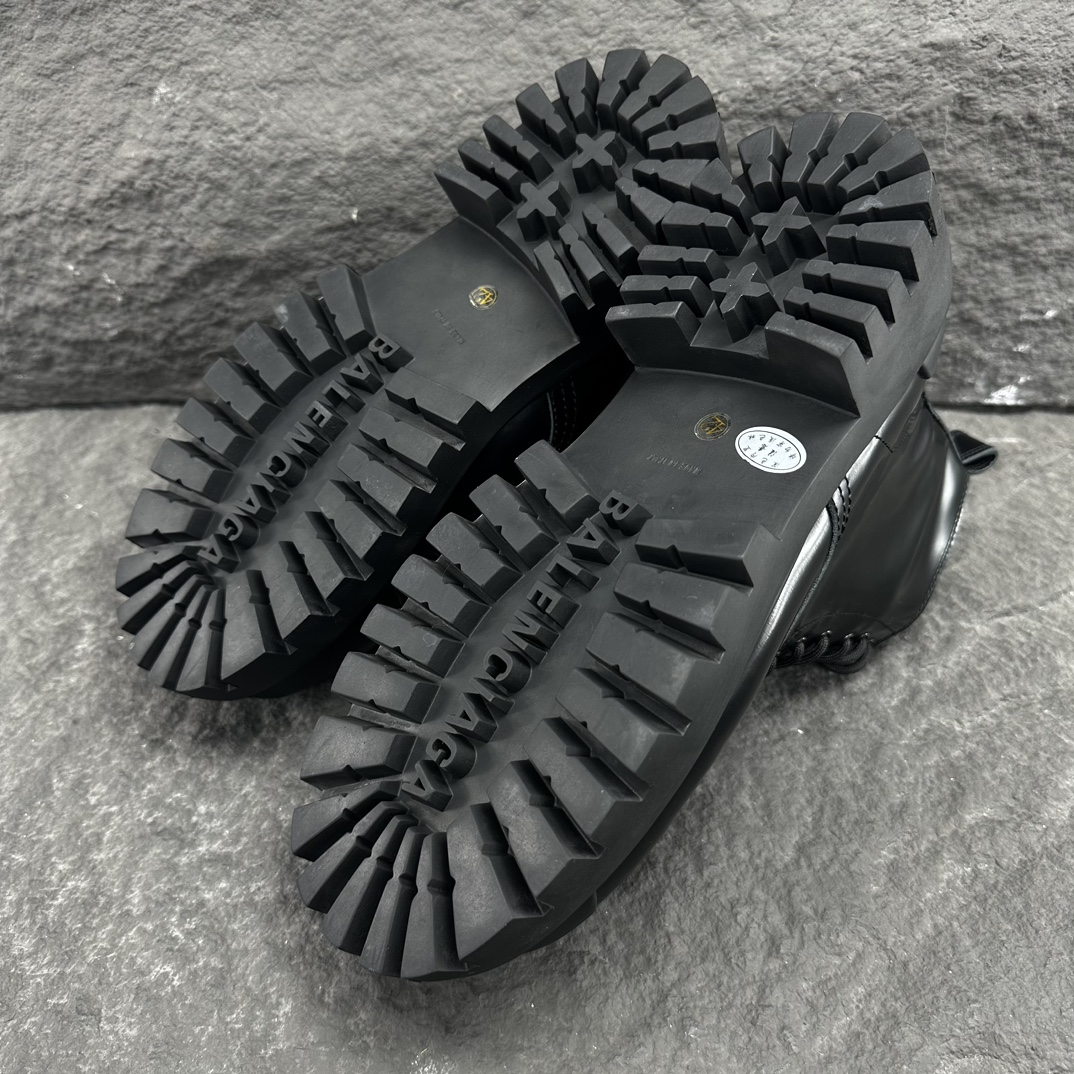 Balenciaga 巴黎世家 STRIKE  光滑 高筒 小牛皮 德比鞋 皮鞋 增高 休闲鞋 男鞋 黑色  