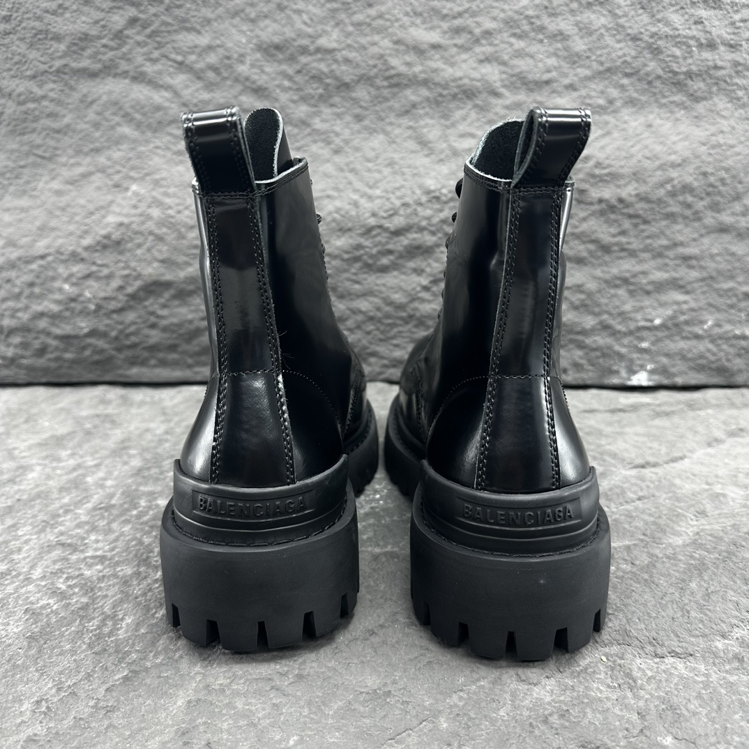 Balenciaga 巴黎世家 STRIKE  光滑 高筒 小牛皮 德比鞋 皮鞋 增高 休闲鞋 男鞋 黑色  