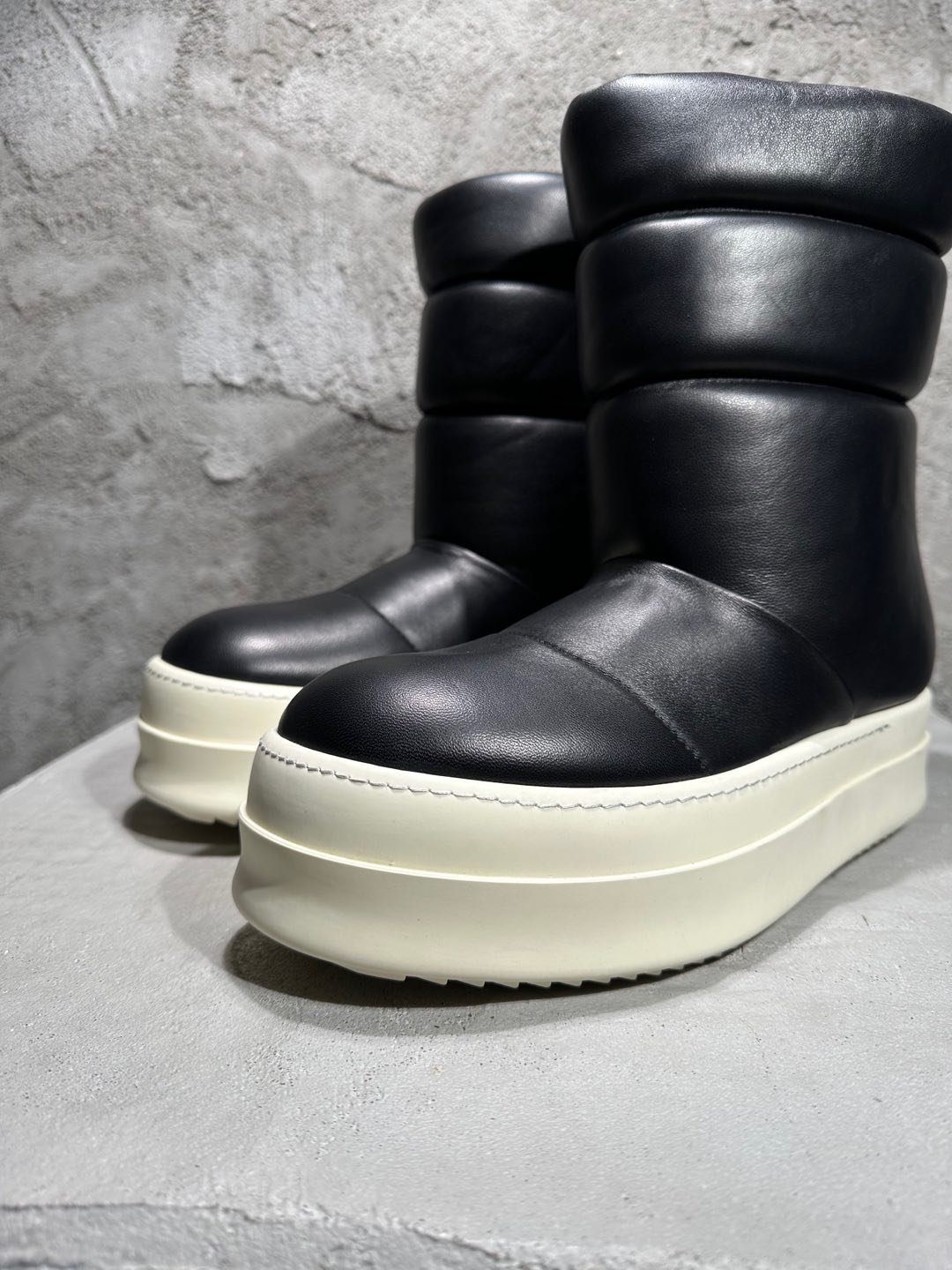 RICK OWENS RO High-Top Black 高筒 厚底 板鞋 休闲鞋 男鞋 女鞋 波鞋  皮質  RU02D6857LLP-911