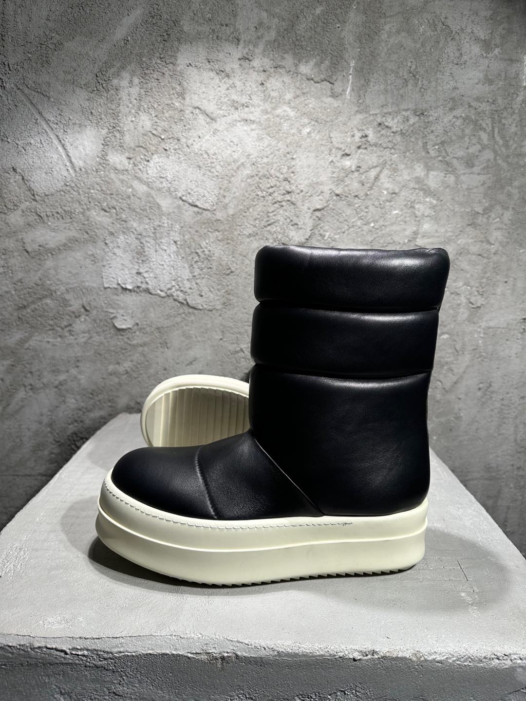 RICK OWENS RO High-Top Black 高筒 厚底 板鞋 休闲鞋 男鞋 女鞋 波鞋  皮質  RU02D6857LLP-911