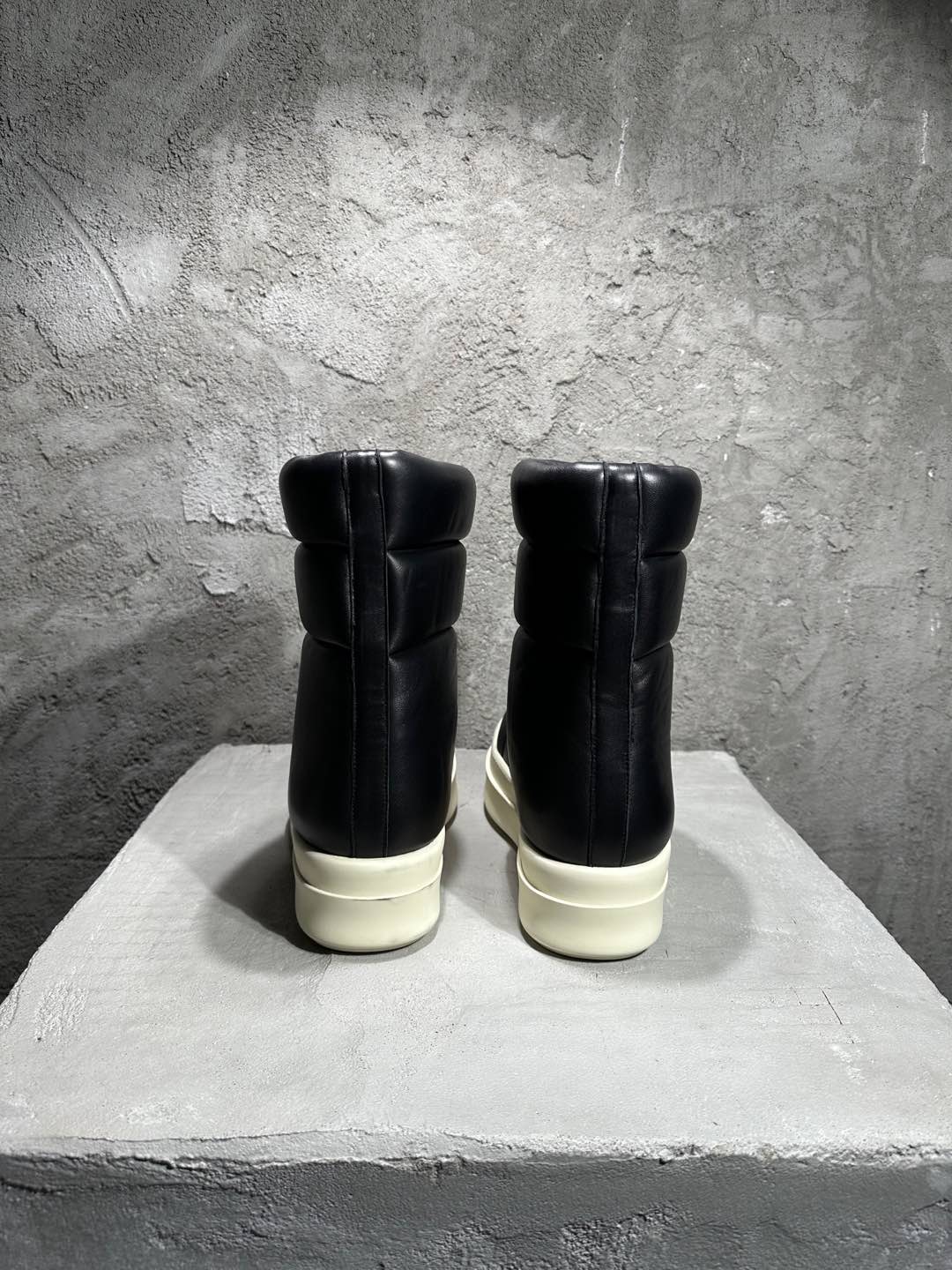 RICK OWENS RO High-Top Black 高筒 厚底 板鞋 休闲鞋 男鞋 女鞋 波鞋  皮質  RU02D6857LLP-911