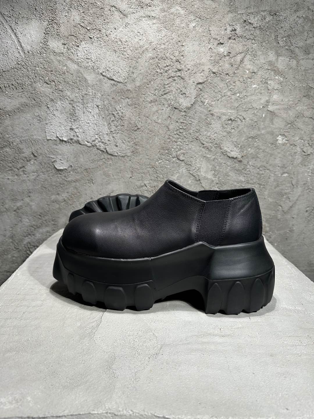 RICK OWENS RO High-Top Black Hollywood  高筒 厚底 板鞋 休闲鞋 男鞋 女鞋 波鞋  皮質 RU02D6863LOO-99