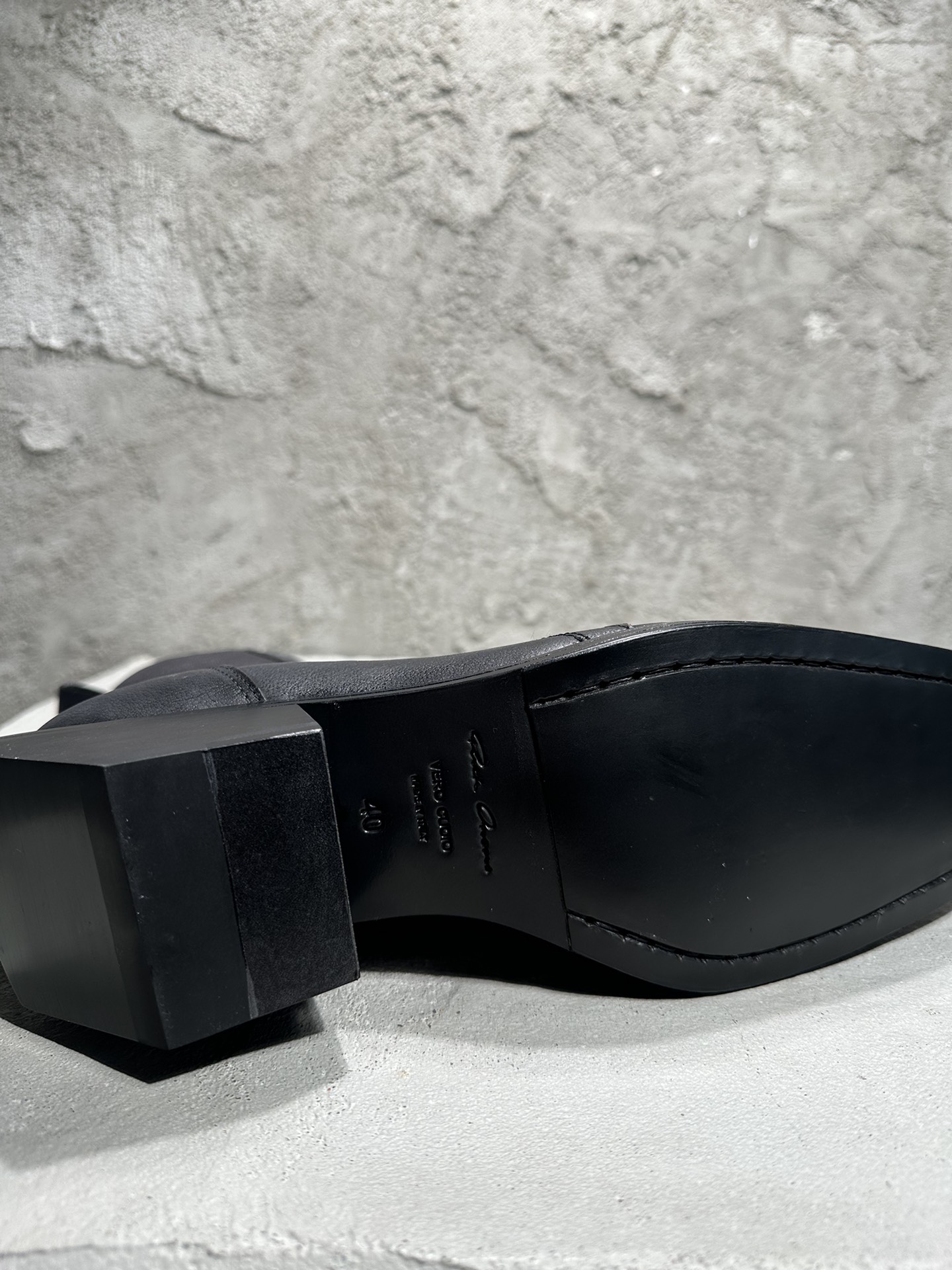 RICK OWENS RO High-Top Black 高筒 方头套筒  厚底 板鞋 休闲鞋 男鞋 女鞋 波鞋  皮質 RU01D3820LBK-09