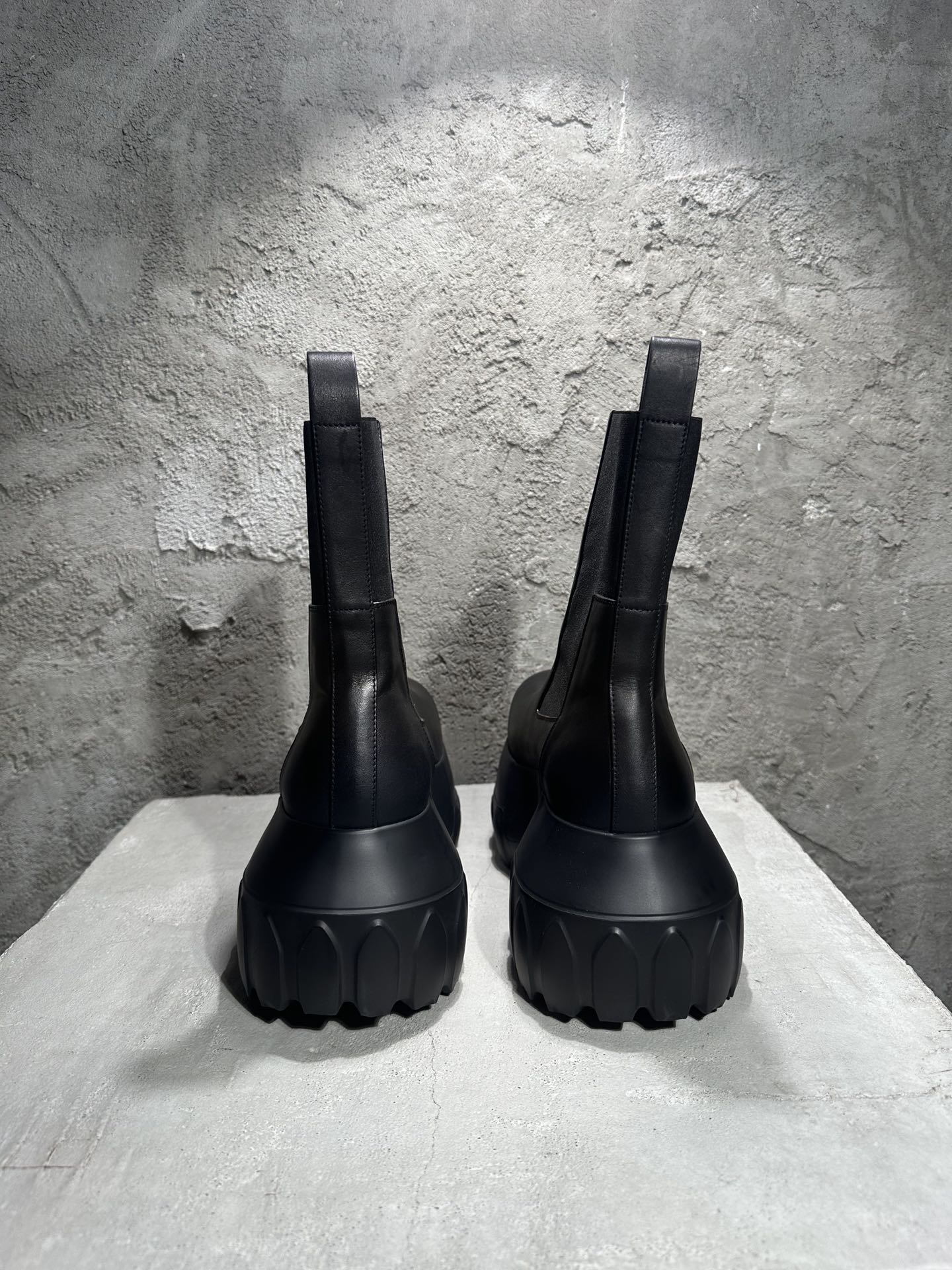 RICK OWENS RO High-Top Black 高筒 厚底 板鞋 休闲鞋 男鞋 女鞋 波鞋  皮質 RU02D6860LOO-99