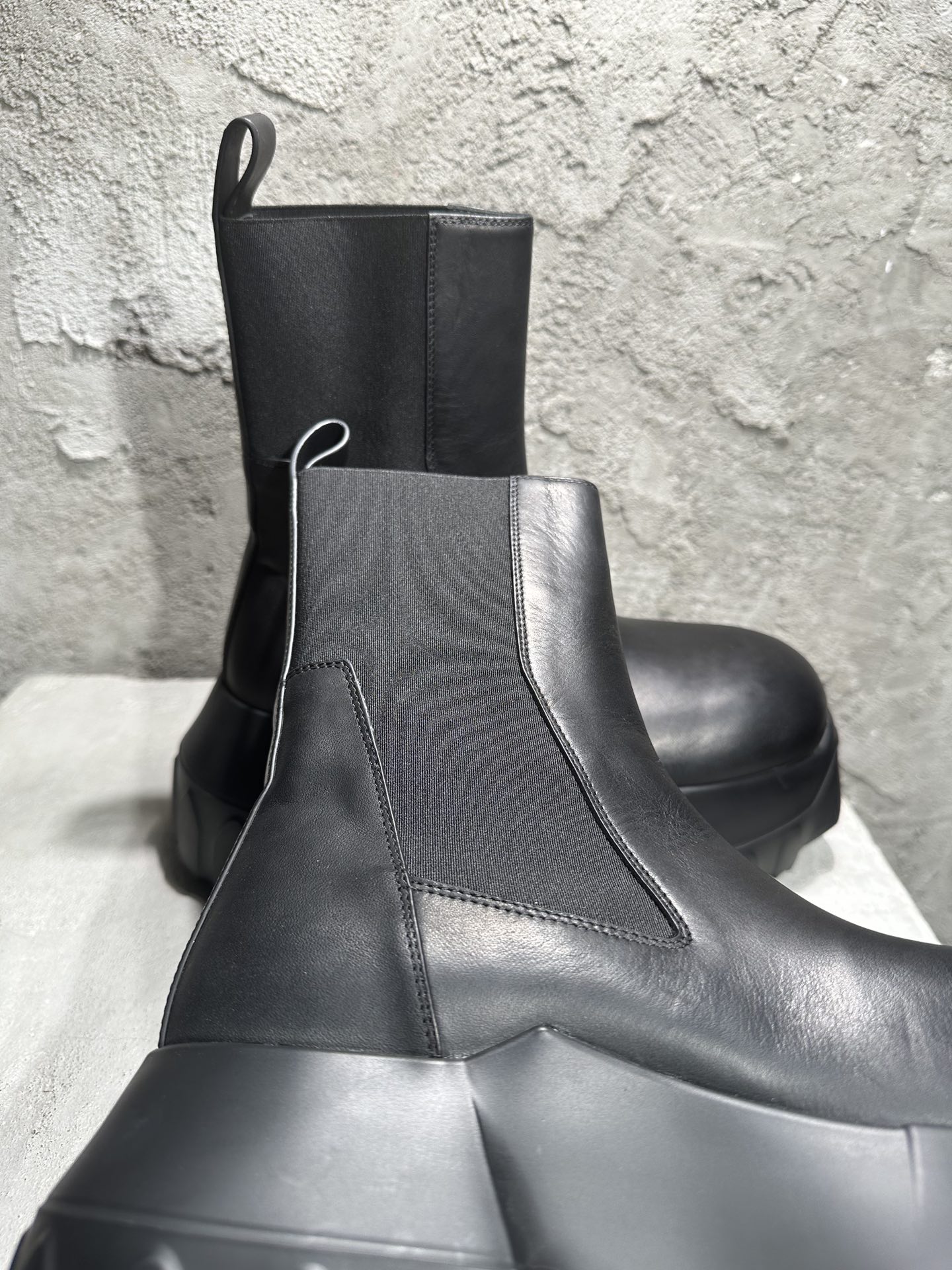 RICK OWENS RO High-Top Black 高筒 厚底 板鞋 休闲鞋 男鞋 女鞋 波鞋  皮質 RU02D6860LOO-99