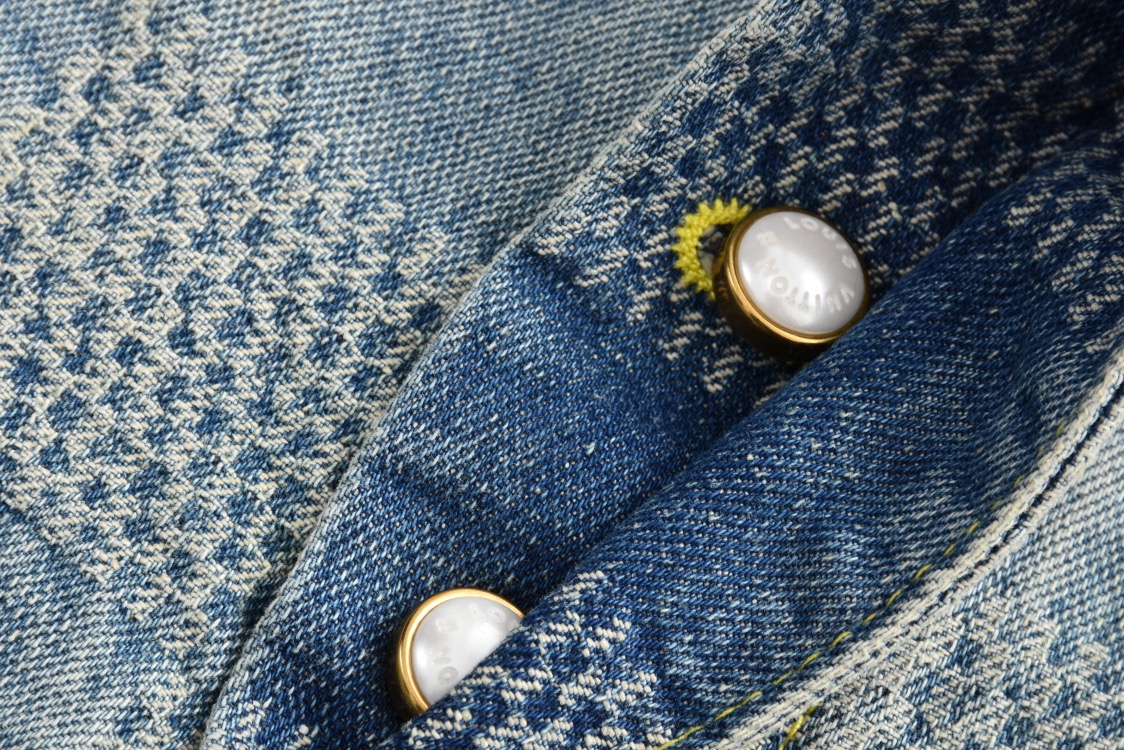 LOUIS VUITTON 路易威登 棋盘格印花图案牛仔裤 休闲裤 长裤 米色1AFQGH