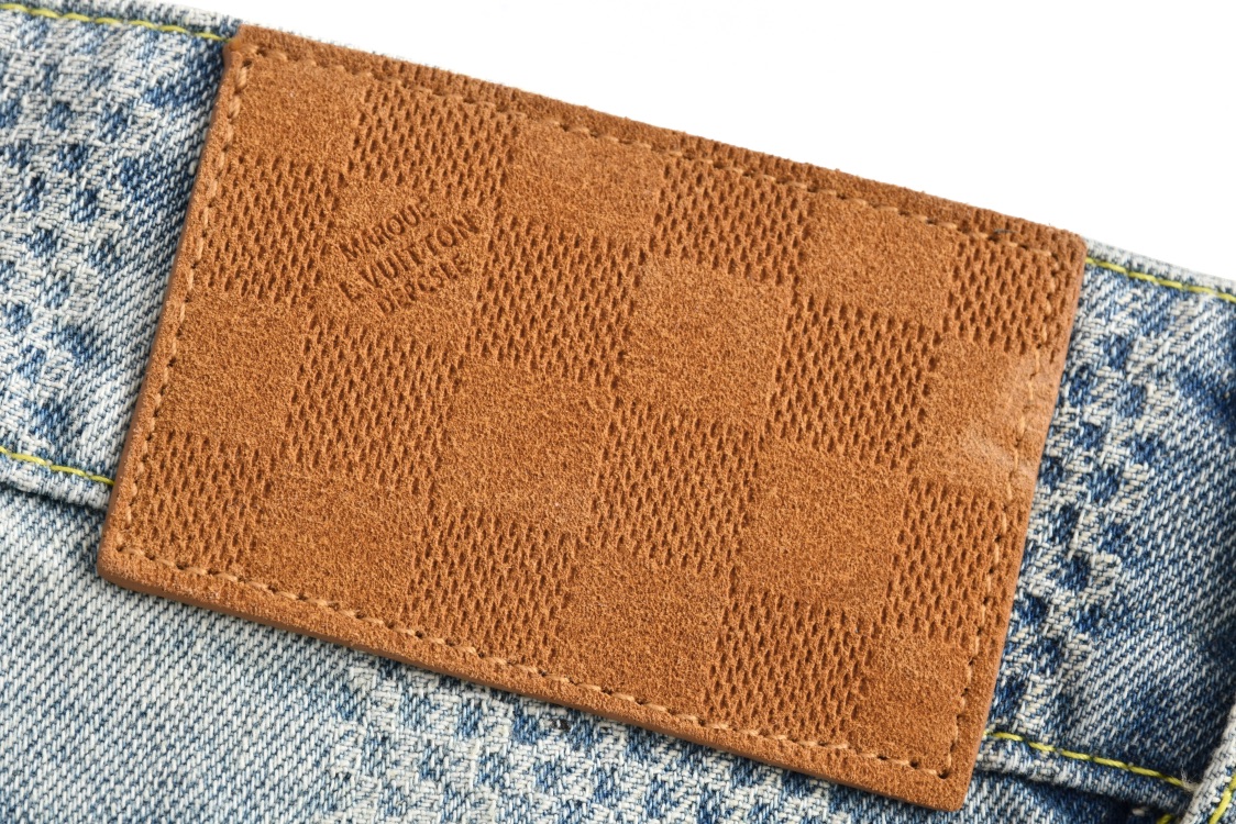 LOUIS VUITTON 路易威登 棋盘格印花图案牛仔裤 休闲裤 长裤 米色1AFQGH