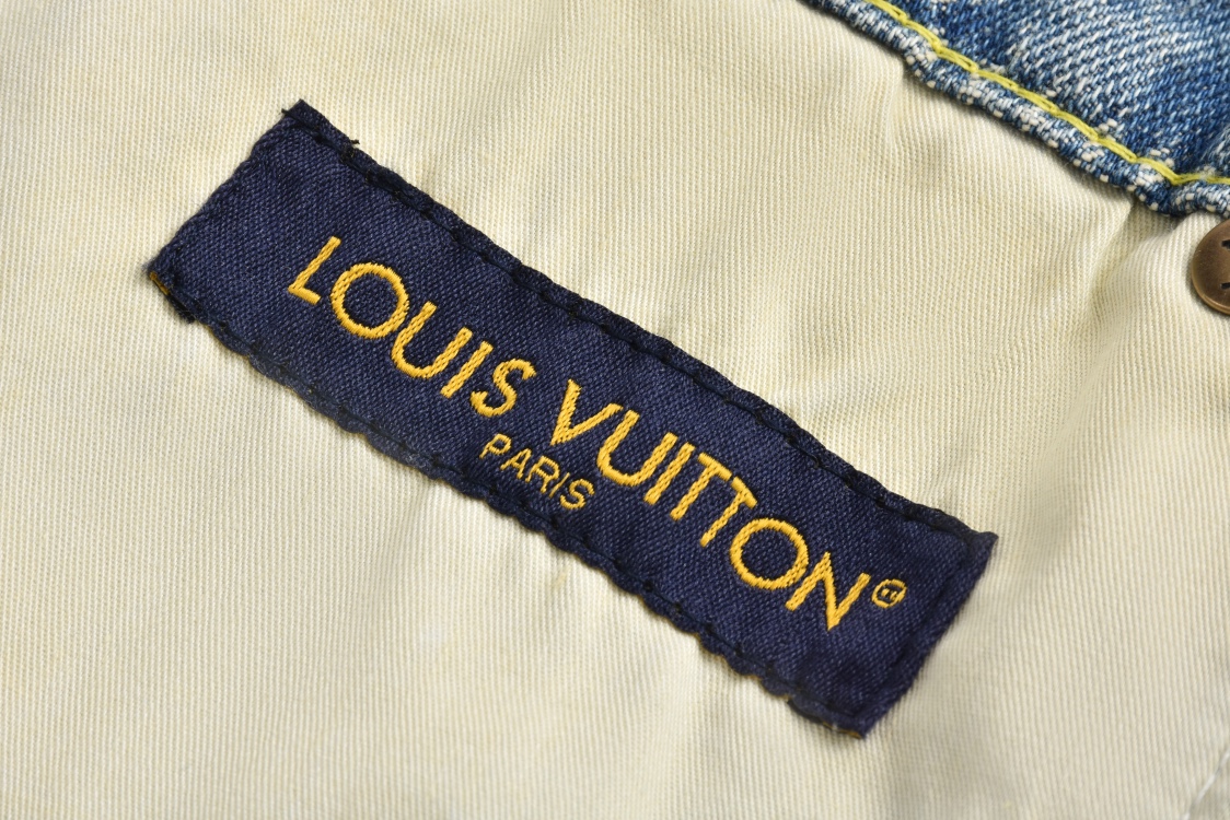 LOUIS VUITTON 路易威登 棋盘格印花图案牛仔裤 休闲裤 长裤 米色1AFQGH