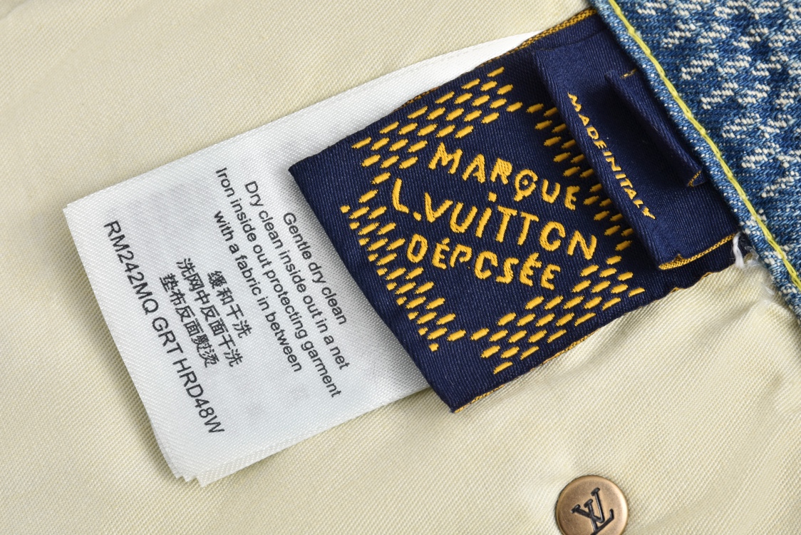 LOUIS VUITTON 路易威登 棋盘格印花图案牛仔裤 休闲裤 长裤 米色1AFQGH