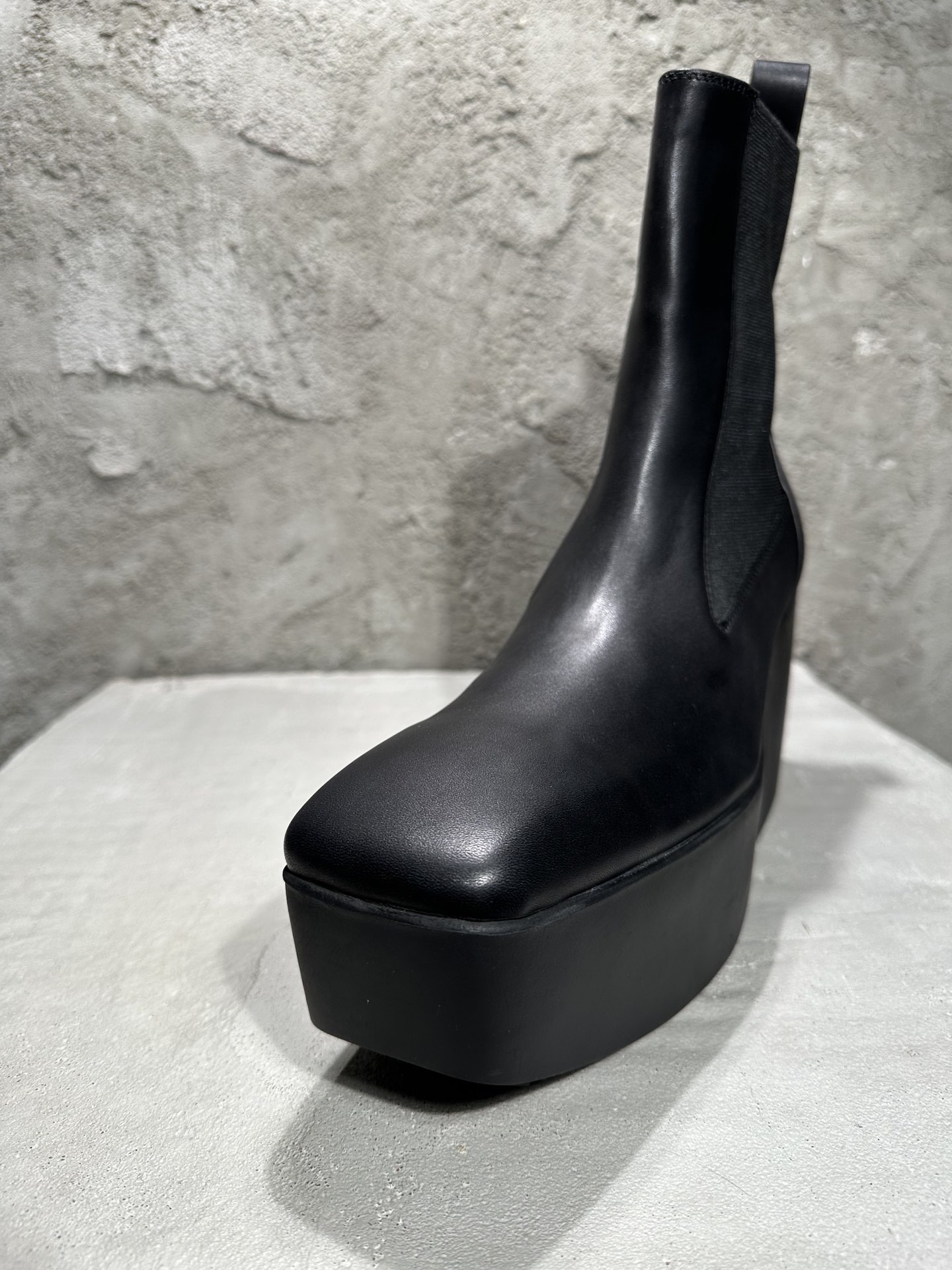  RICK OWENS RO High-Top Black 高筒 厚底 板鞋 休闲鞋 男鞋 女鞋 波鞋  皮質 切尔西靴 RU01E5851LOO-09