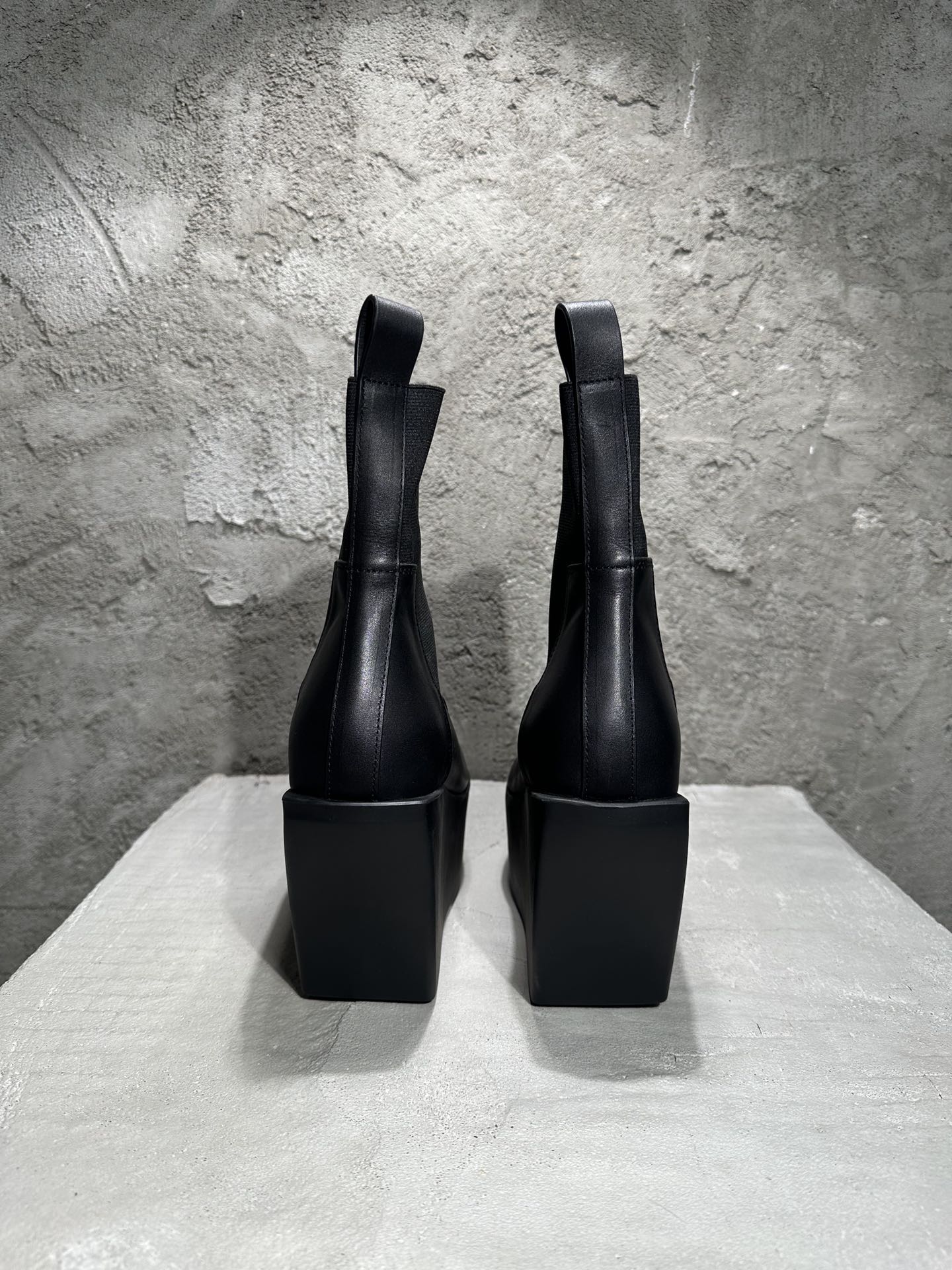  RICK OWENS RO High-Top Black 高筒 厚底 板鞋 休闲鞋 男鞋 女鞋 波鞋  皮質 切尔西靴 RU01E5851LOO-09