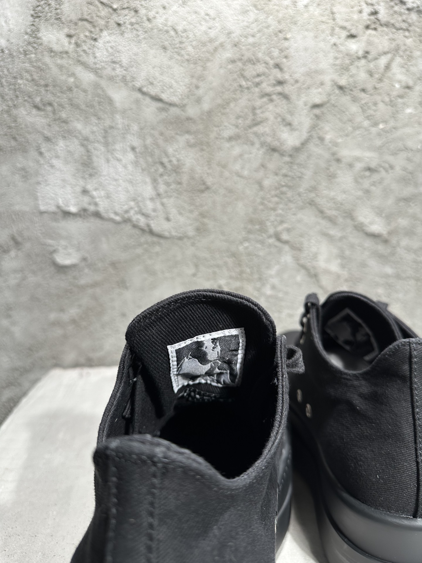 RICK OWENS RO High-Top Black 低筒 厚底 板鞋 休闲鞋 男鞋 女鞋 波鞋  帆布 黑色厚底 DU02D2832DO-999 