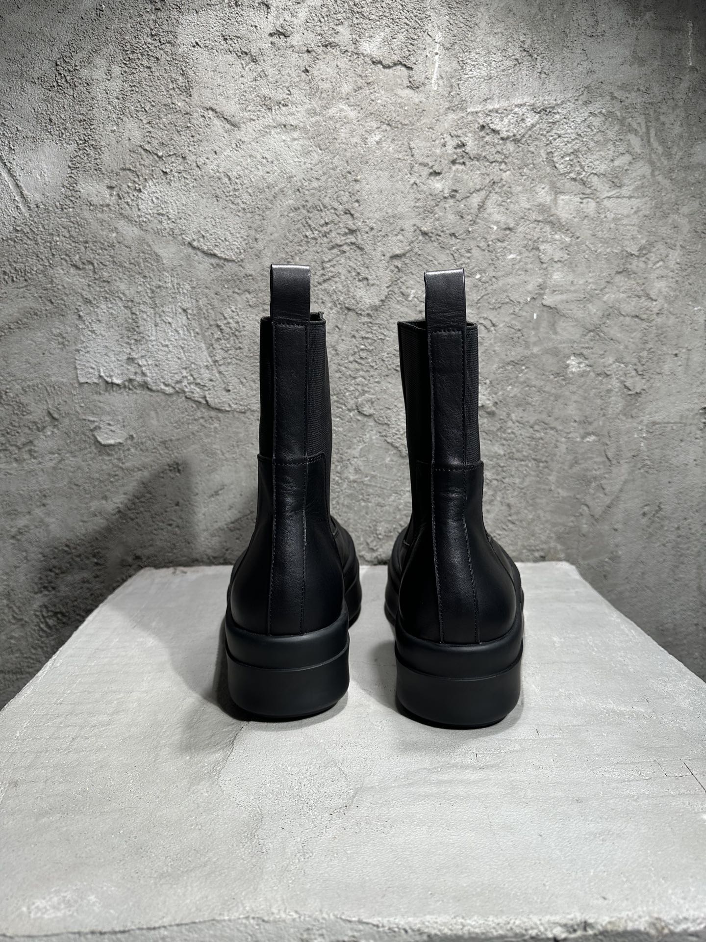 RICK OWENS RO High-Top Black 高筒 厚底 板鞋 休闲鞋 男鞋 女鞋 波鞋  皮質 切尔西靴 RP02D3850LCO-99 