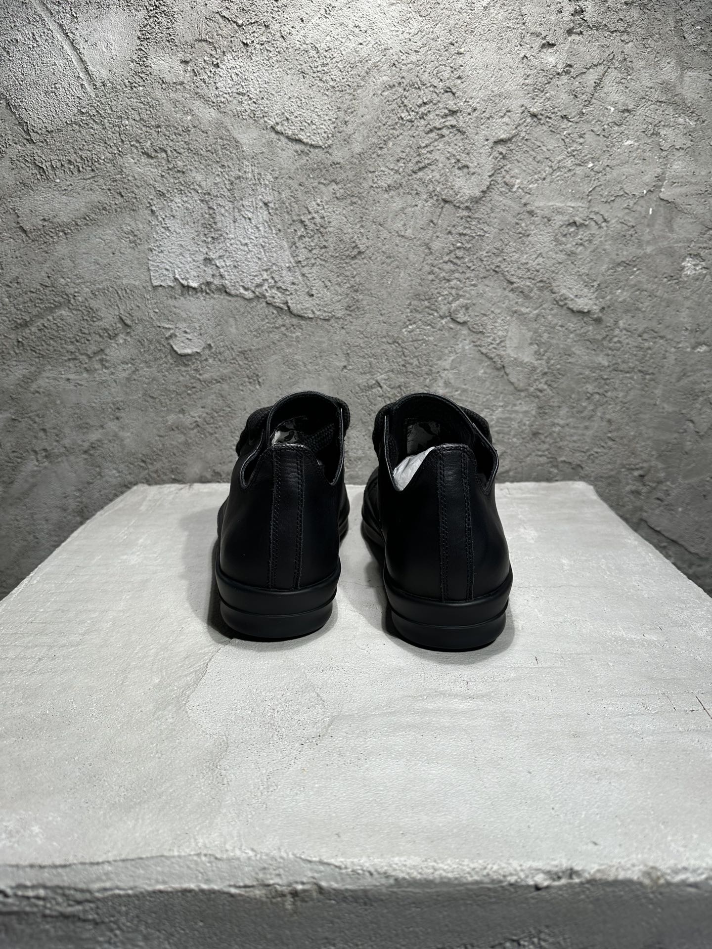 RICK OWENS RO High-Top Black 低筒 厚底 板鞋 休闲鞋 男鞋 女鞋 波鞋  皮質   黑 RU01D3893LCOW2-9999