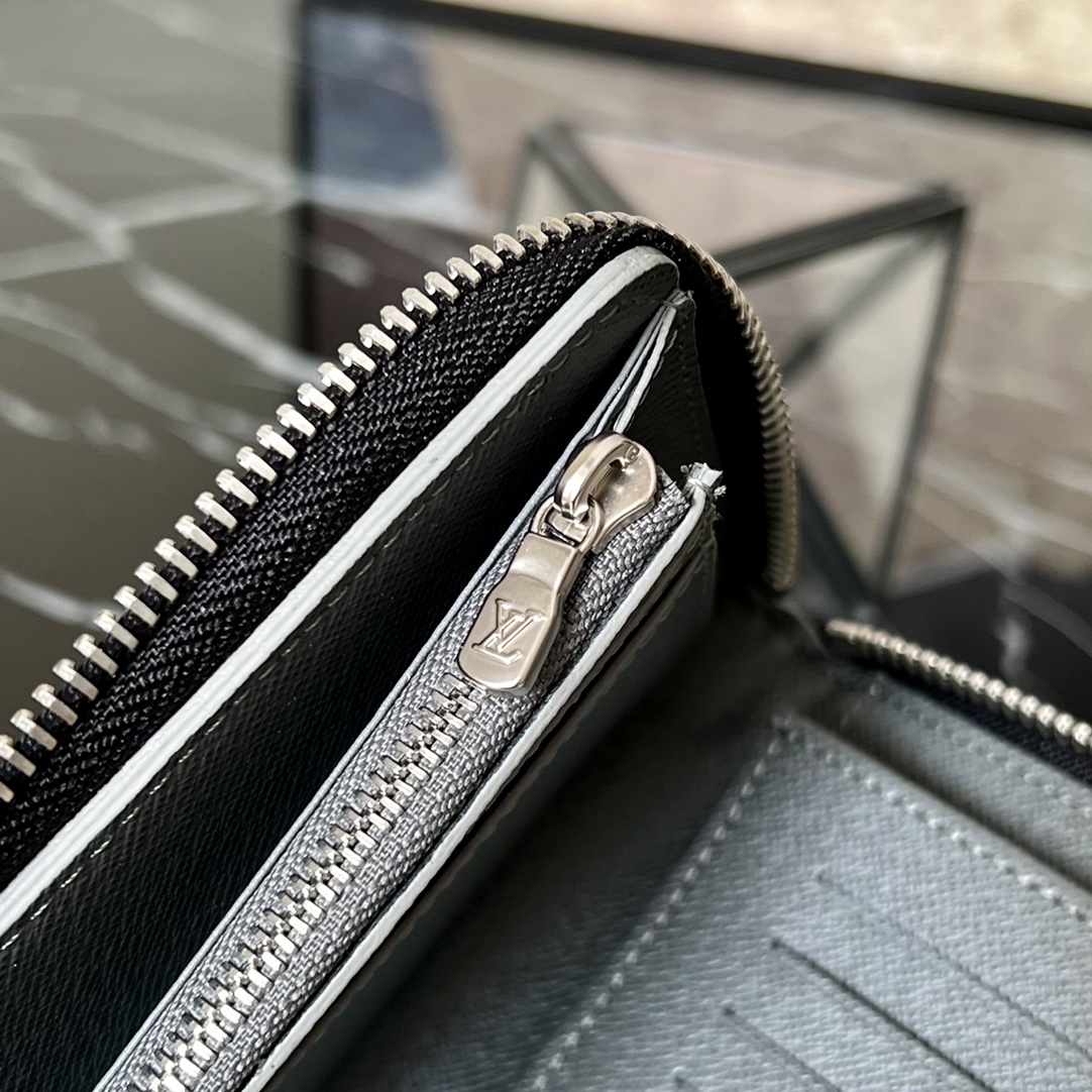 LOUIS VUITTON x Yayoi Kusama Zippy Vertical Wallet 彩色南瓜老花满印 涂层帆布拼皮  路易威登 钱包  长夹 草间弥生 灰色 M81971