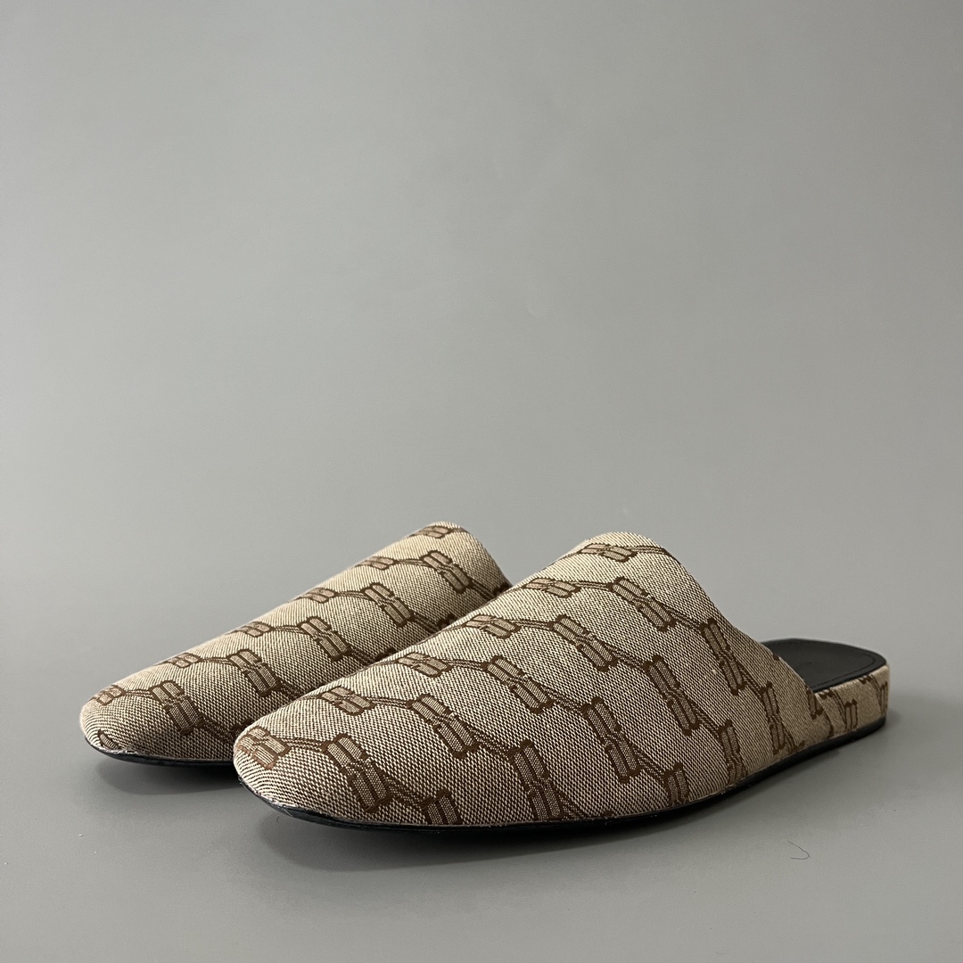 Balenciaga COSY 巴黎世家 低筒 小牛皮 平底 速干包头拖鞋 凉拖 男款 棕色 636605W2I103020