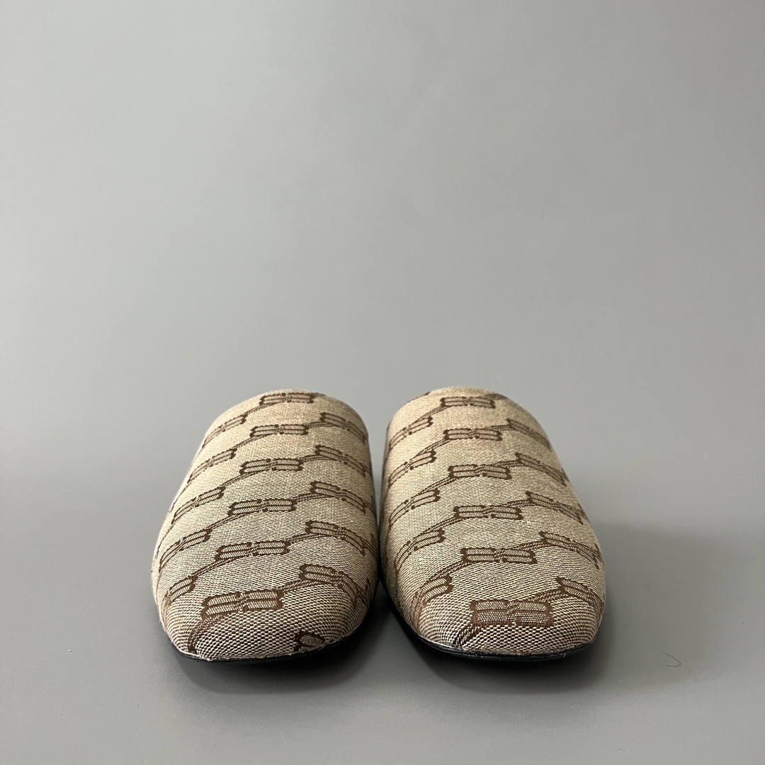 Balenciaga COSY 巴黎世家 低筒 小牛皮 平底 速干包头拖鞋 凉拖 男款 棕色 636605W2I103020