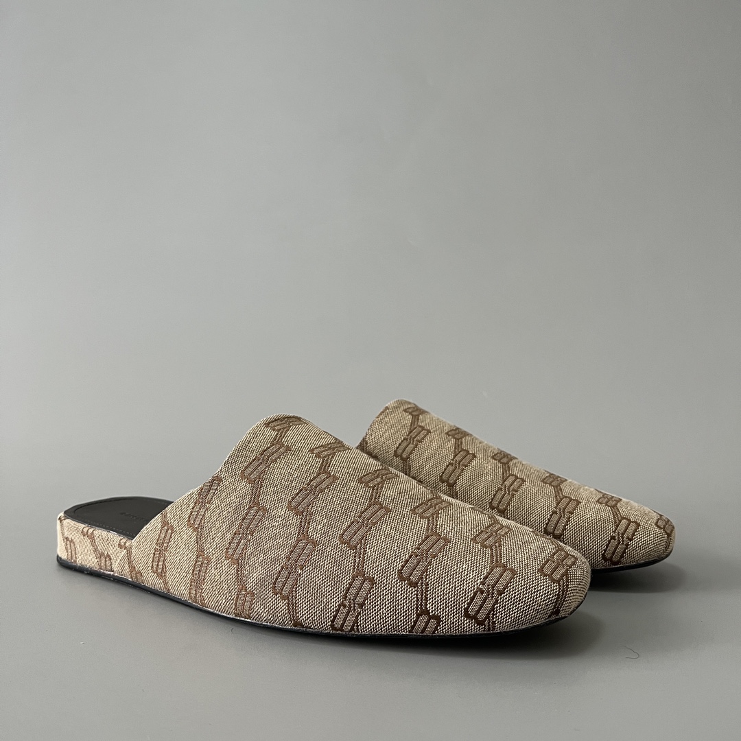 Balenciaga COSY 巴黎世家 低筒 小牛皮 平底 速干包头拖鞋 凉拖 男款 棕色 636605W2I103020