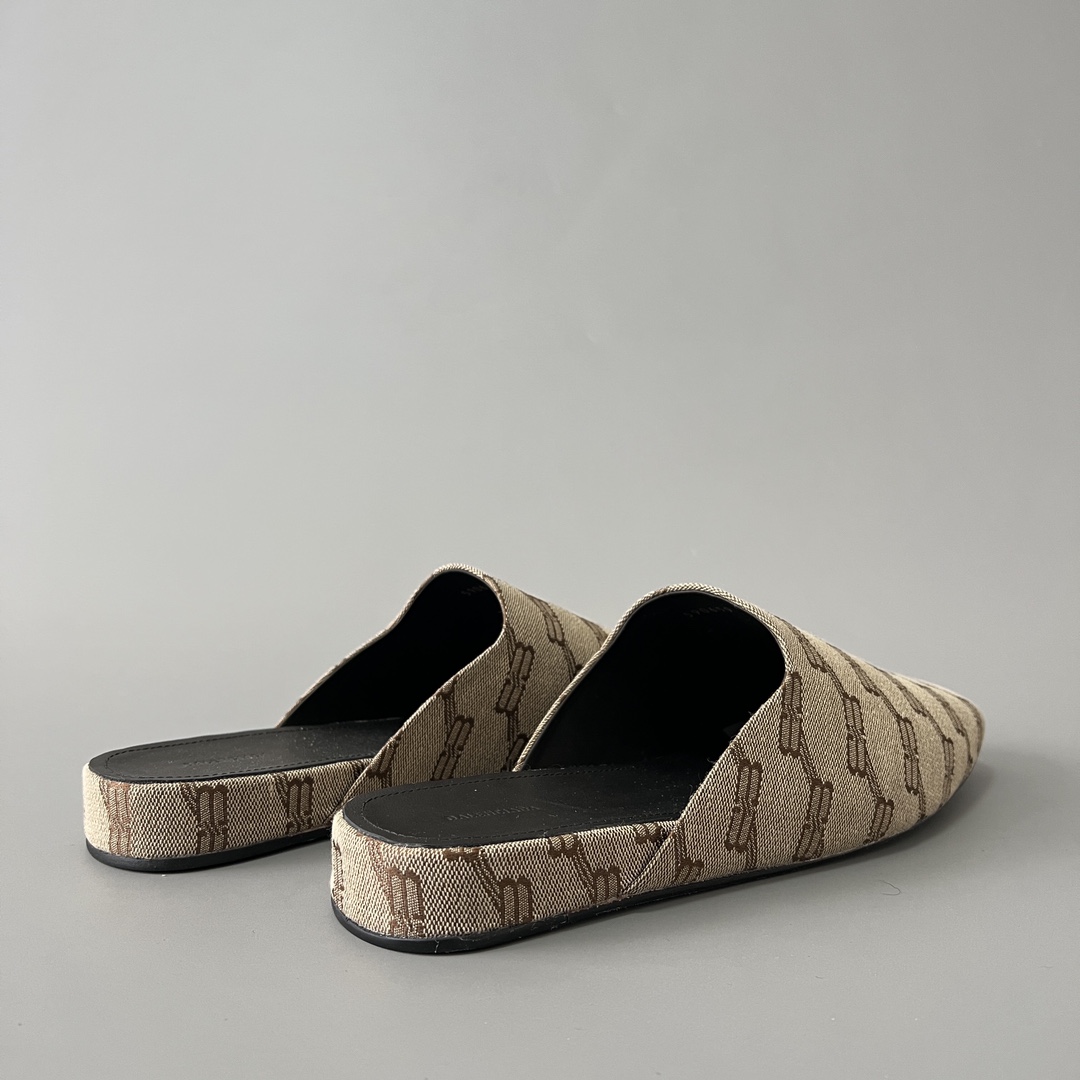 Balenciaga COSY 巴黎世家 低筒 小牛皮 平底 速干包头拖鞋 凉拖 男款 棕色 636605W2I103020