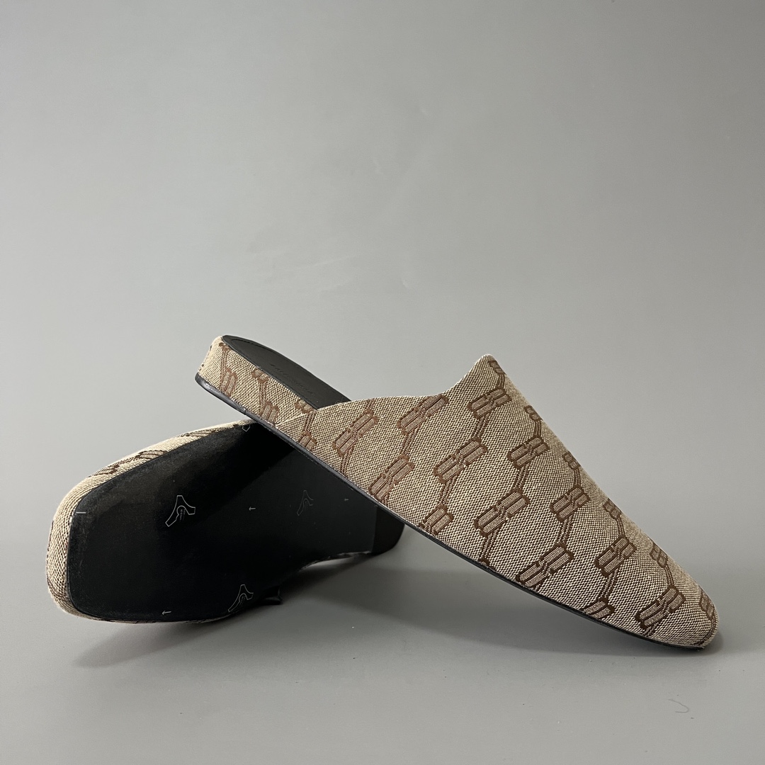 Balenciaga COSY 巴黎世家 低筒 小牛皮 平底 速干包头拖鞋 凉拖 男款 棕色 636605W2I103020