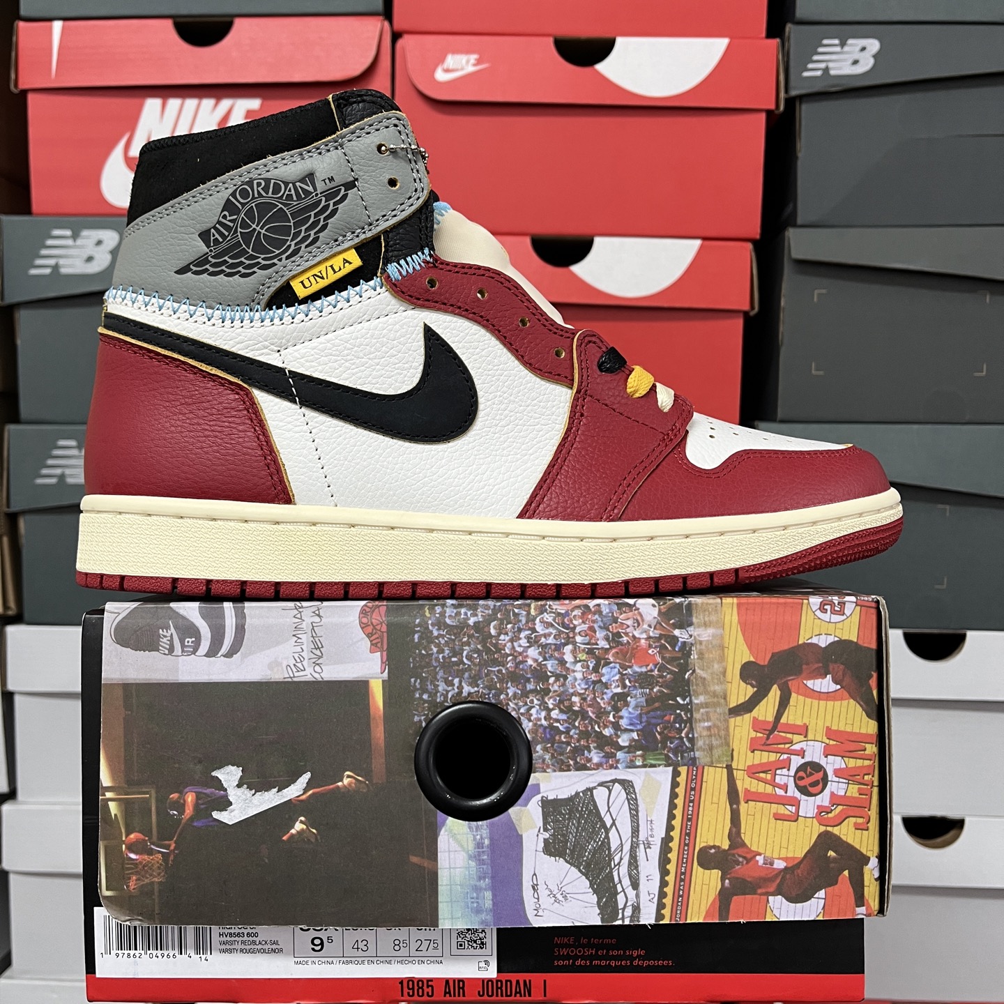  AIR JORDAN 1 HIGH  Union AJ1 UN 高筒 球鞋 休閒鞋 板鞋 波鞋 潮鞋 男鞋女鞋 灰黑红 HV8563-600