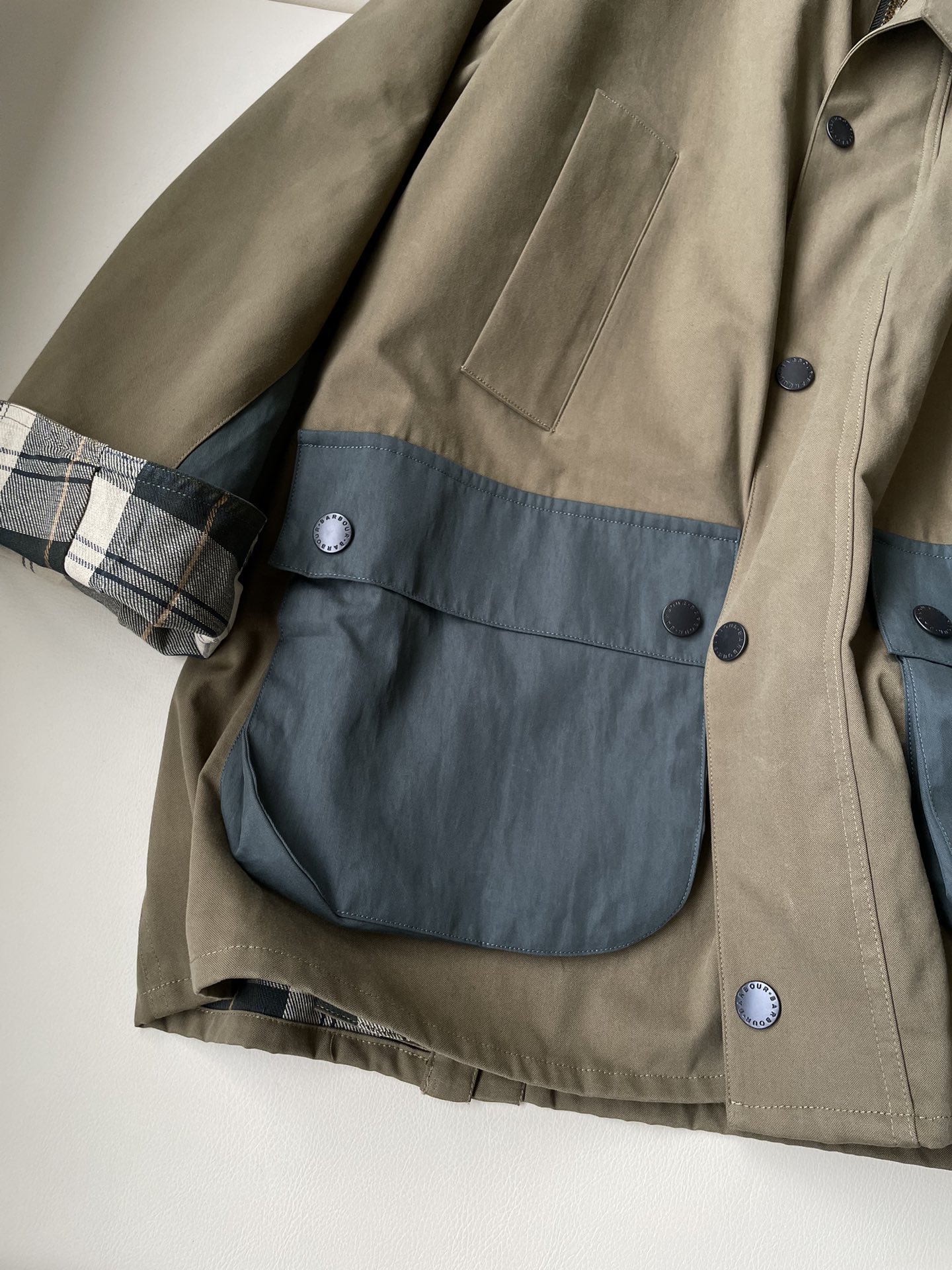 Barbour 原单 复古 防水撞色 夹克连袖 外套 凤搂 长袖 男女同款 