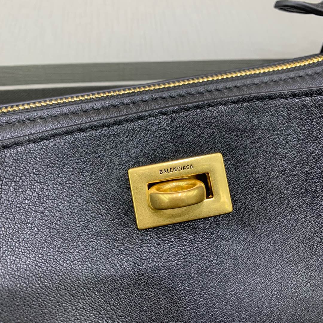 Balencia Rodeo 巴黎世家 皮革  牛皮 时尚 手机包 单肩包 斜跨 手提包 腰包 男女同款 黑色 金色 8141112ABKX1000