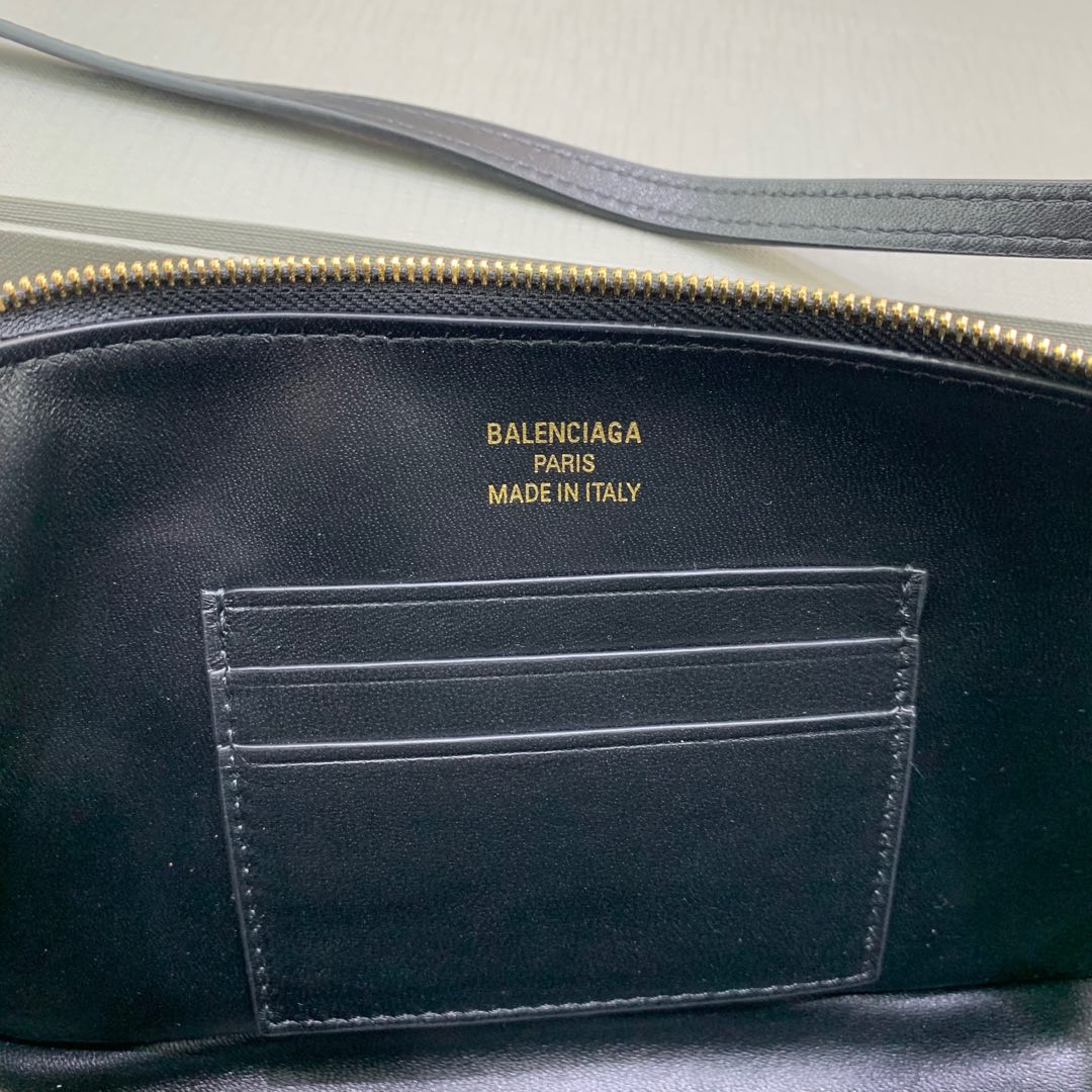 Balencia Rodeo 巴黎世家 皮革  牛皮 时尚 手机包 单肩包 斜跨 手提包 腰包 男女同款 黑色 金色 8141112ABKX1000