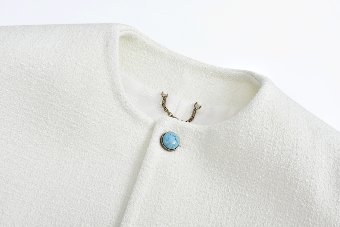 LOUIS VUITTON 路易威登 2024 LV 纯色无领单排扣 长袖  夹克 外套 白色 1AG466