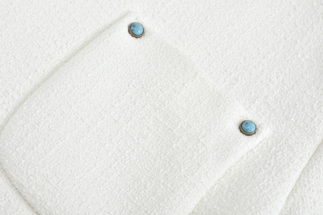 LOUIS VUITTON 路易威登 2024 LV 纯色无领单排扣 长袖  夹克 外套 白色 1AG466