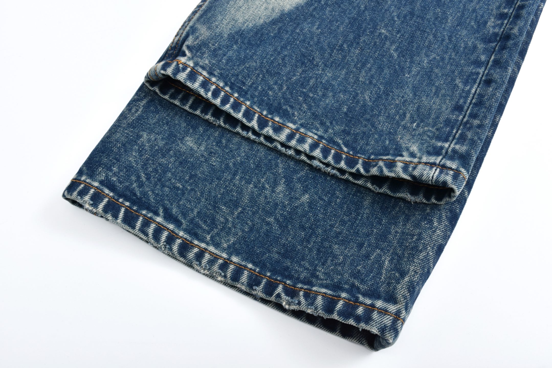 LOUIS VUITTON FW24 路易威登 LV  不规则褪色  水洗直筒牛仔裤 裤子 长裤 蓝色-35 1AHBMW