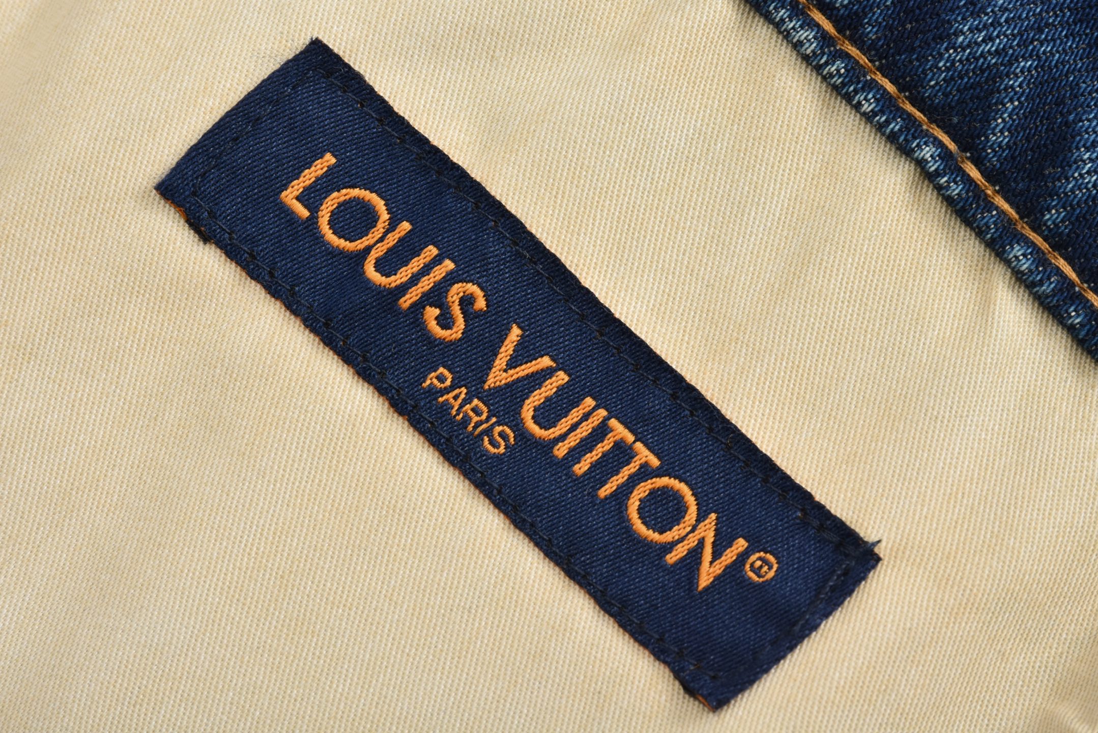 LOUIS VUITTON FW24 路易威登 LV  不规则褪色  水洗直筒牛仔裤 裤子 长裤 蓝色-35 1AHBMW