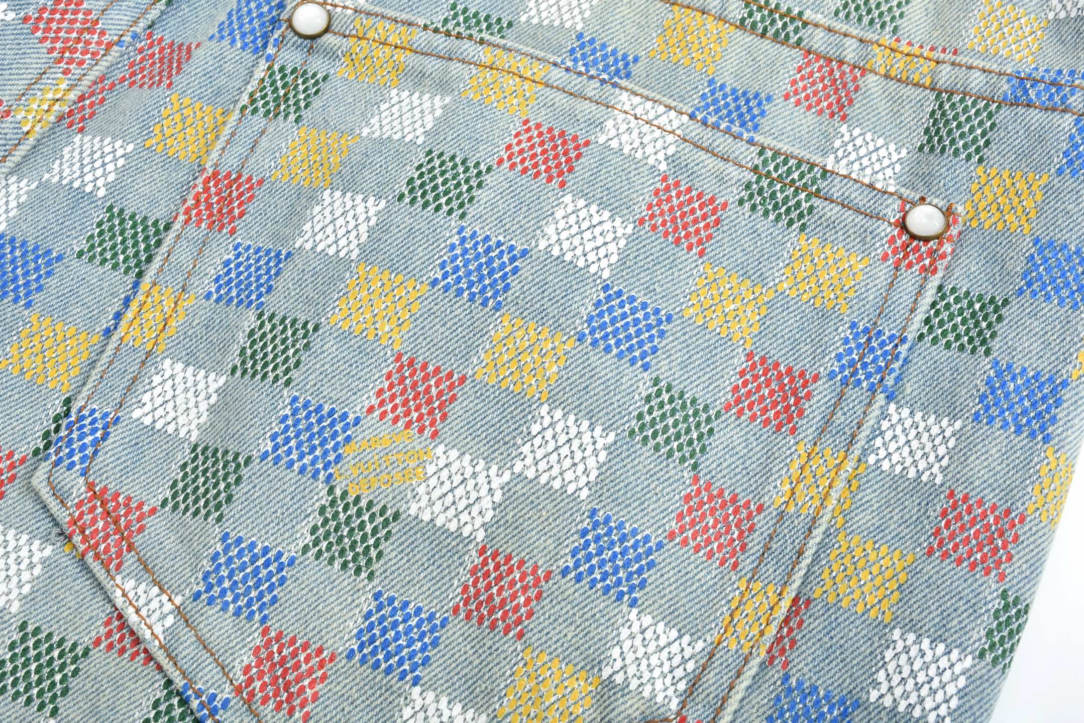 LOUIS VUITTON FW24 路易威登 LV 彩色格子 阔腿 牛仔裤 裤子 长裤 彩色-35 1AHBMM