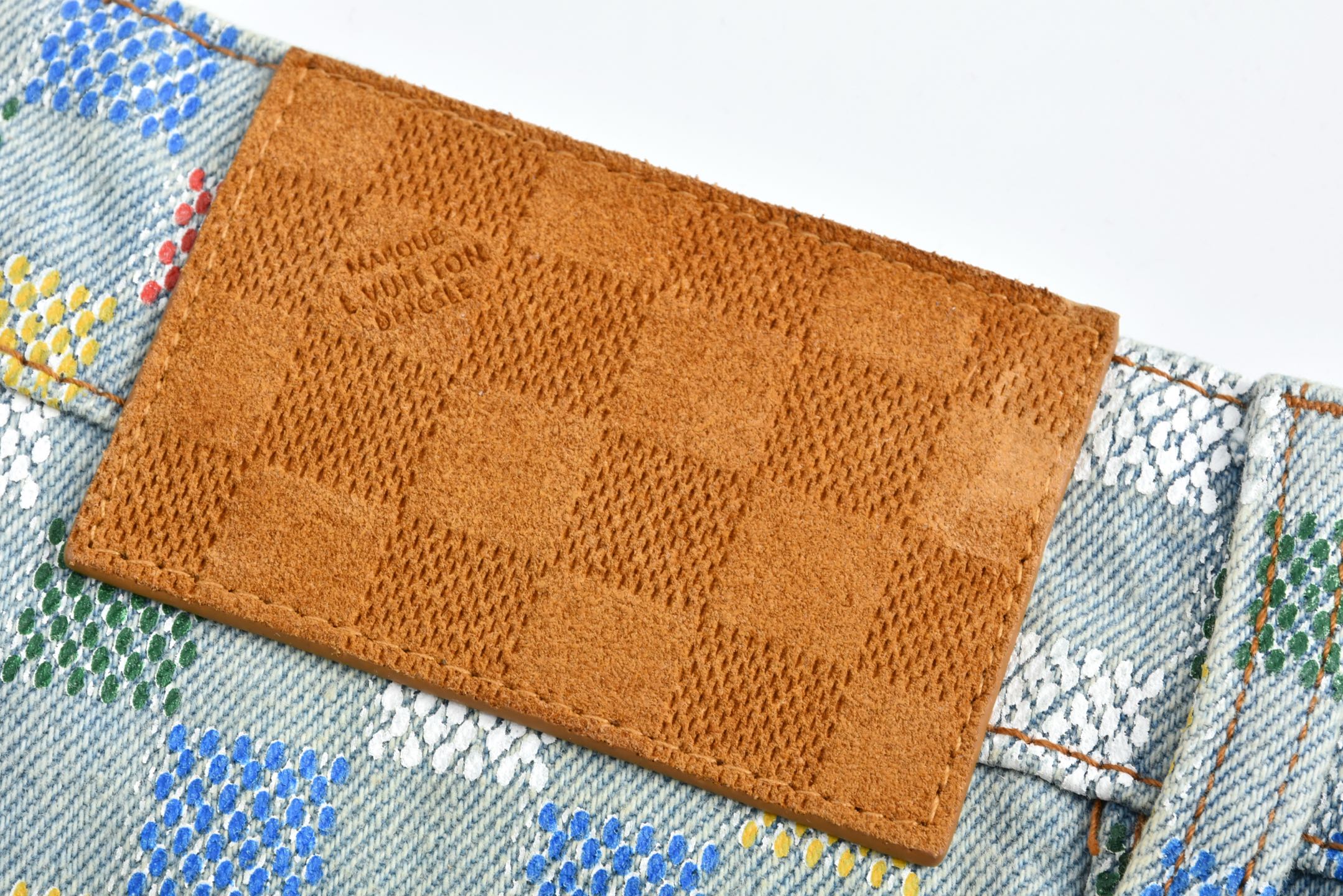 LOUIS VUITTON FW24 路易威登 LV 彩色格子 阔腿 牛仔裤 裤子 长裤 彩色-35 1AHBMM