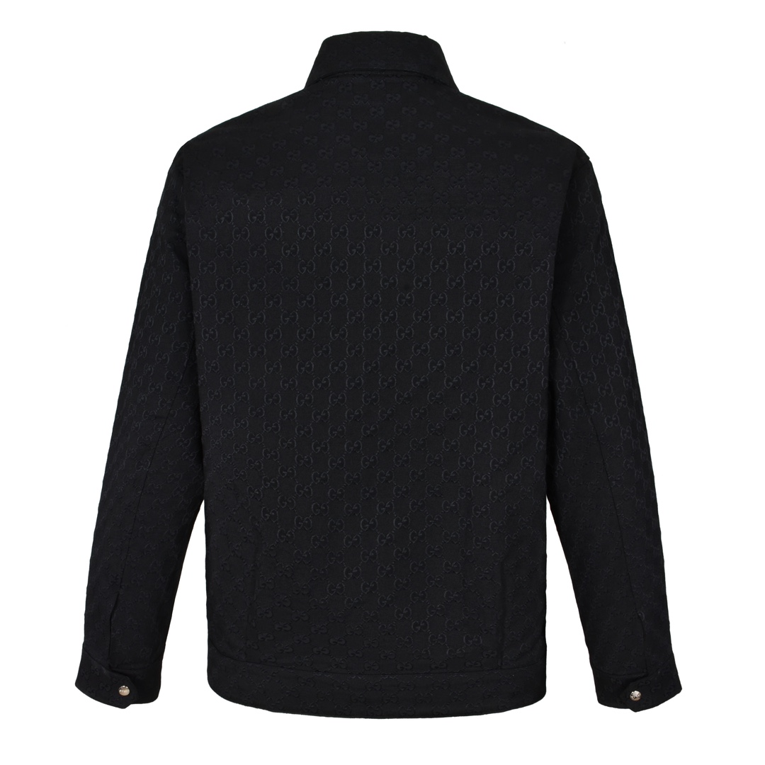 GUCCl 古驰 双面 穿教练夹克 外套 纯色 斜纹 尖领 长袖 凤搂 黑色-35 787295-ZARAH-1000