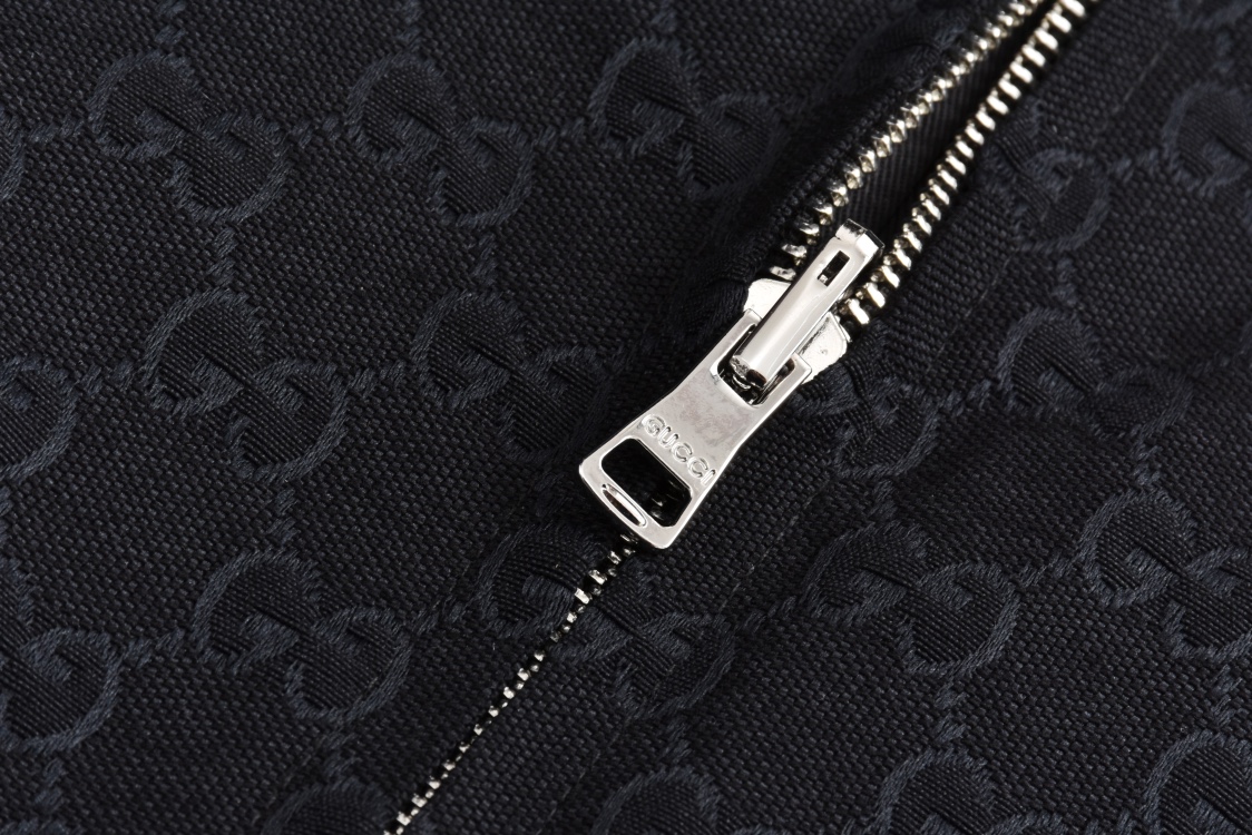 GUCCl 古驰 双面 穿教练夹克 外套 纯色 斜纹 尖领 长袖 凤搂 黑色-35 787295-ZARAH-1000