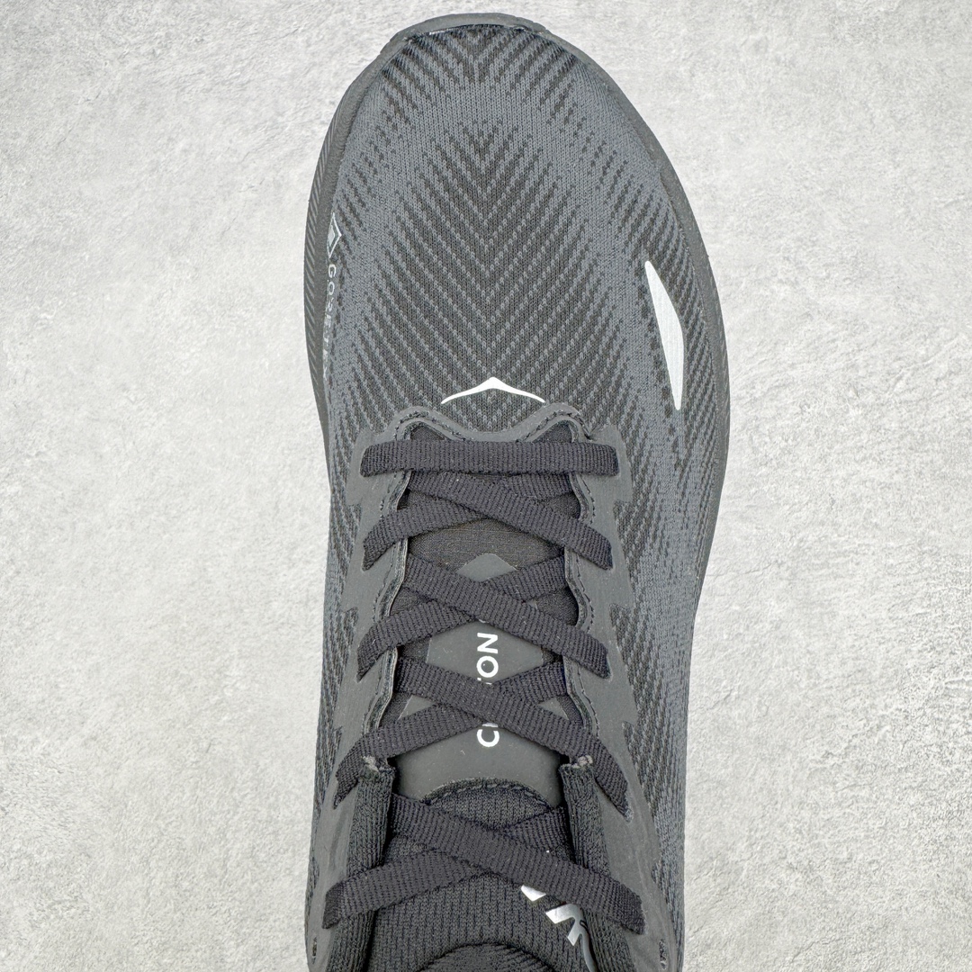 防水款 Hoka ONE ONE Clifton 9 低筒 舒适运动 防滑耐磨 透气跑步鞋 运动 波鞋 黑白 1141470-BBLC