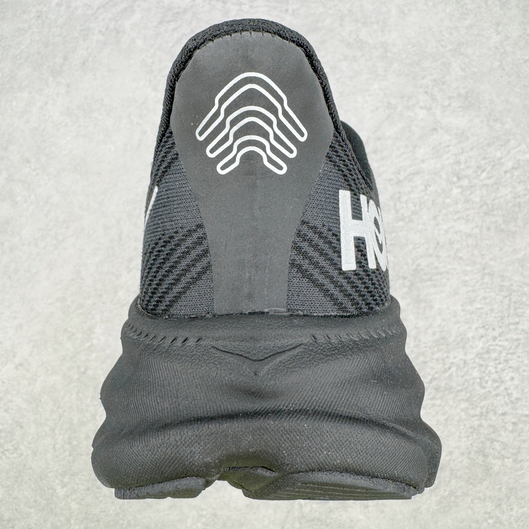 防水款 Hoka ONE ONE Clifton 9 低筒 舒适运动 防滑耐磨 透气跑步鞋 运动 波鞋 黑白 1141470-BBLC