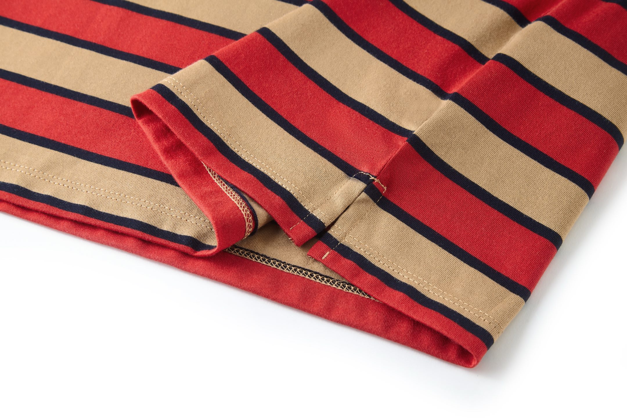  PRADA 普拉达 条纹刺绣 圆领短袖 T恤 橙色-15  UJN992-16S0-F0J68-S-WMO