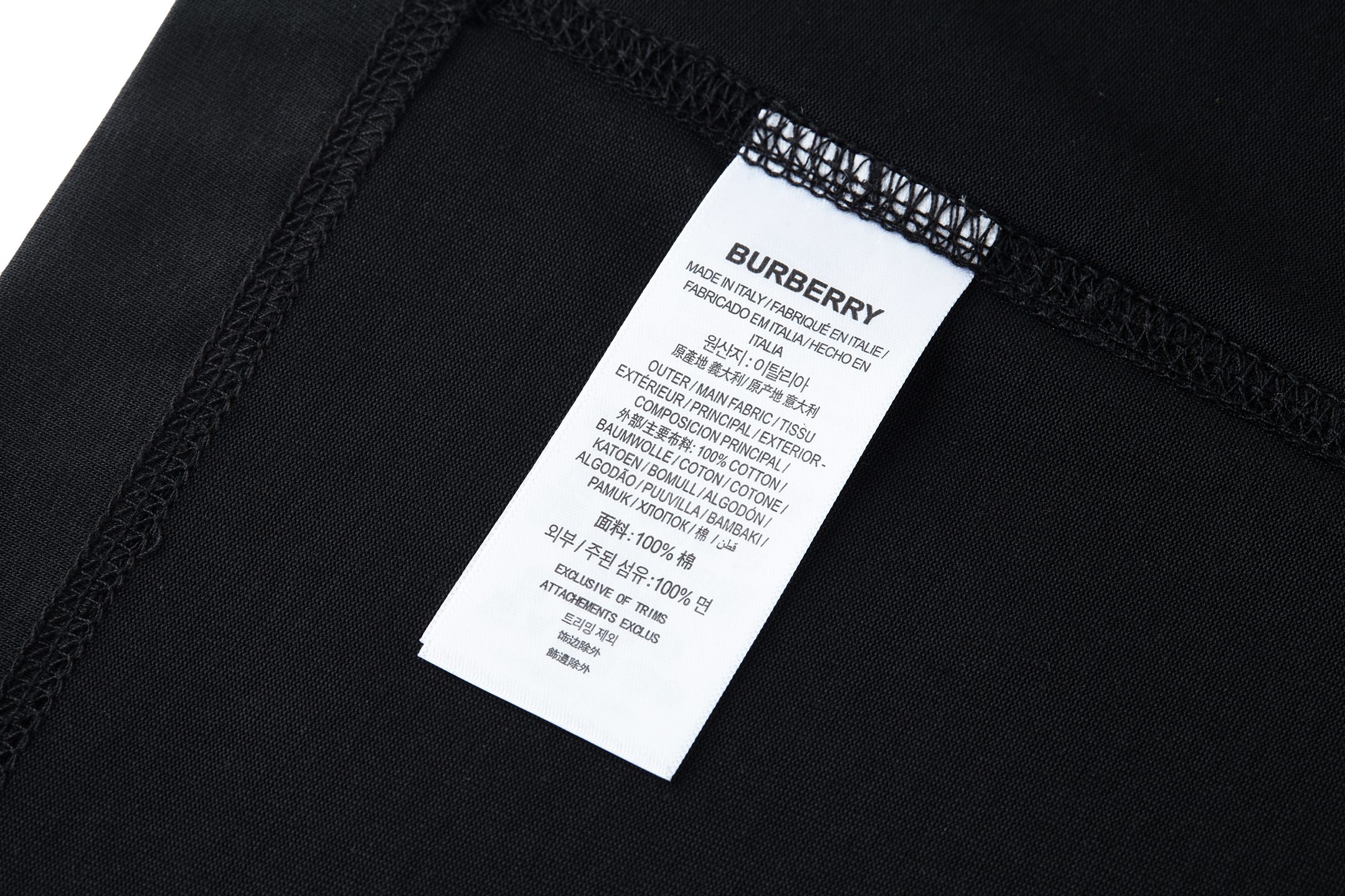 Burberry 巴宝莉 金微标  圆领 短袖 T恤 夏季 黑色 白色 81081691