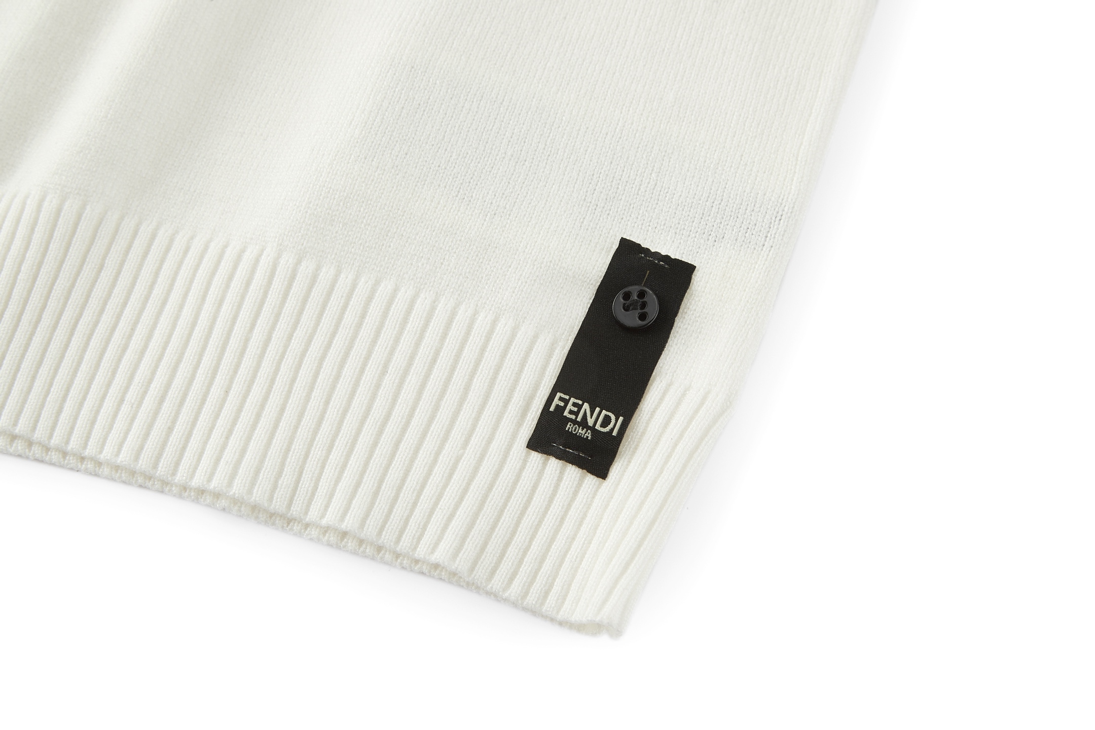 FENDI S225 芬迪 铁标针织 圆领T恤 短袖  黑色 白色-20  FZY443AU84F0QA0