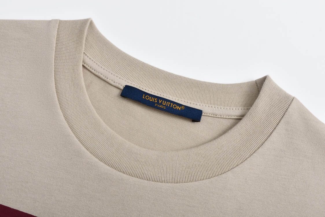 LOUIS VUITTON 路易威登 LV 世界地图烫钻  夏季T恤 男女同款  短袖 杏色-A5