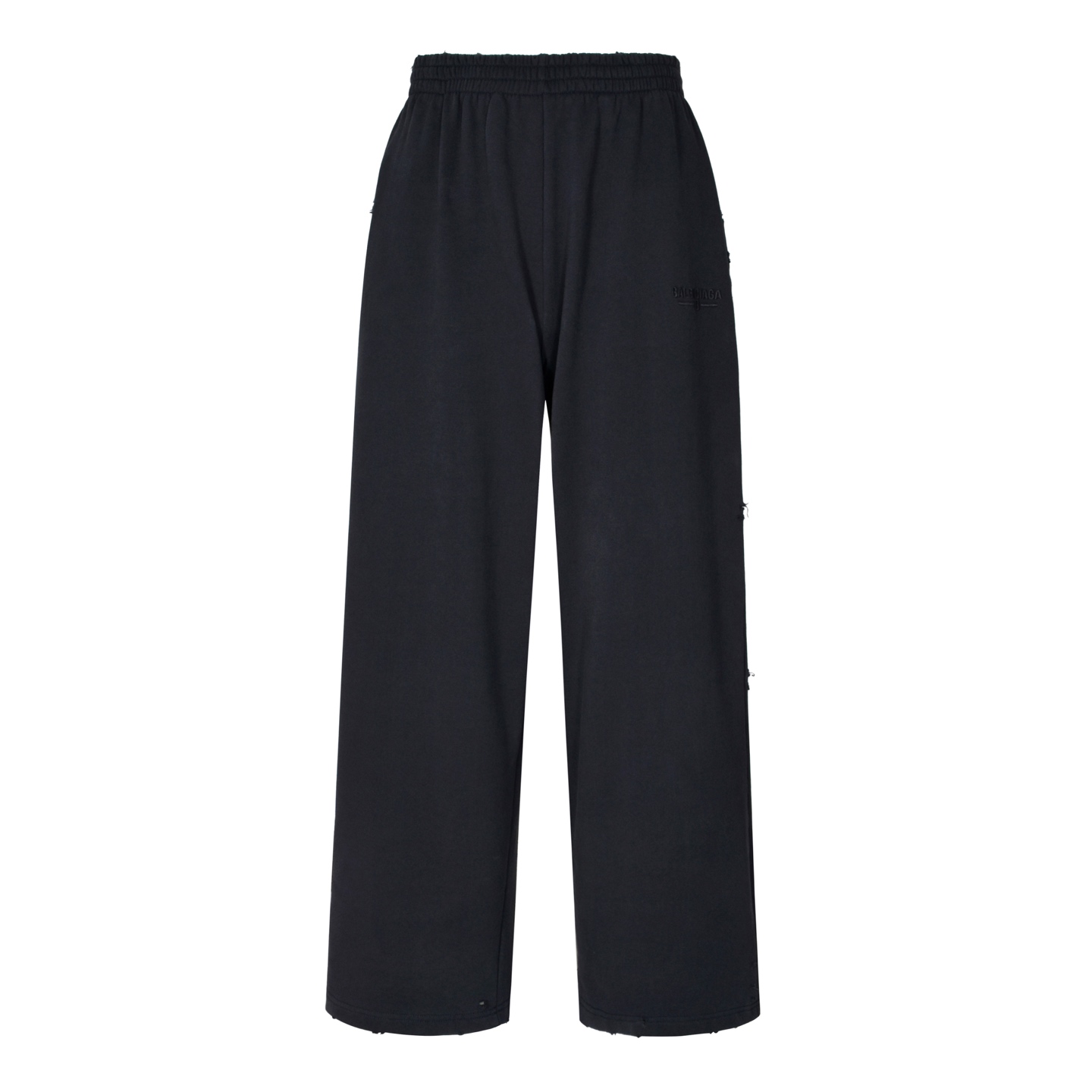 Balenciaga 巴黎世家  水洗灰刺绣 卫裤 松紧腰运动裤 长裤 裤子 休闲裤 黑色-B0 