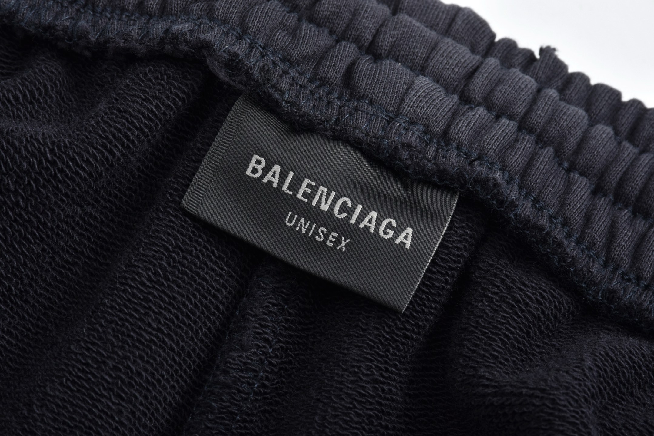 Balenciaga 巴黎世家  水洗灰刺绣 卫裤 松紧腰运动裤 长裤 裤子 休闲裤 黑色-B0 