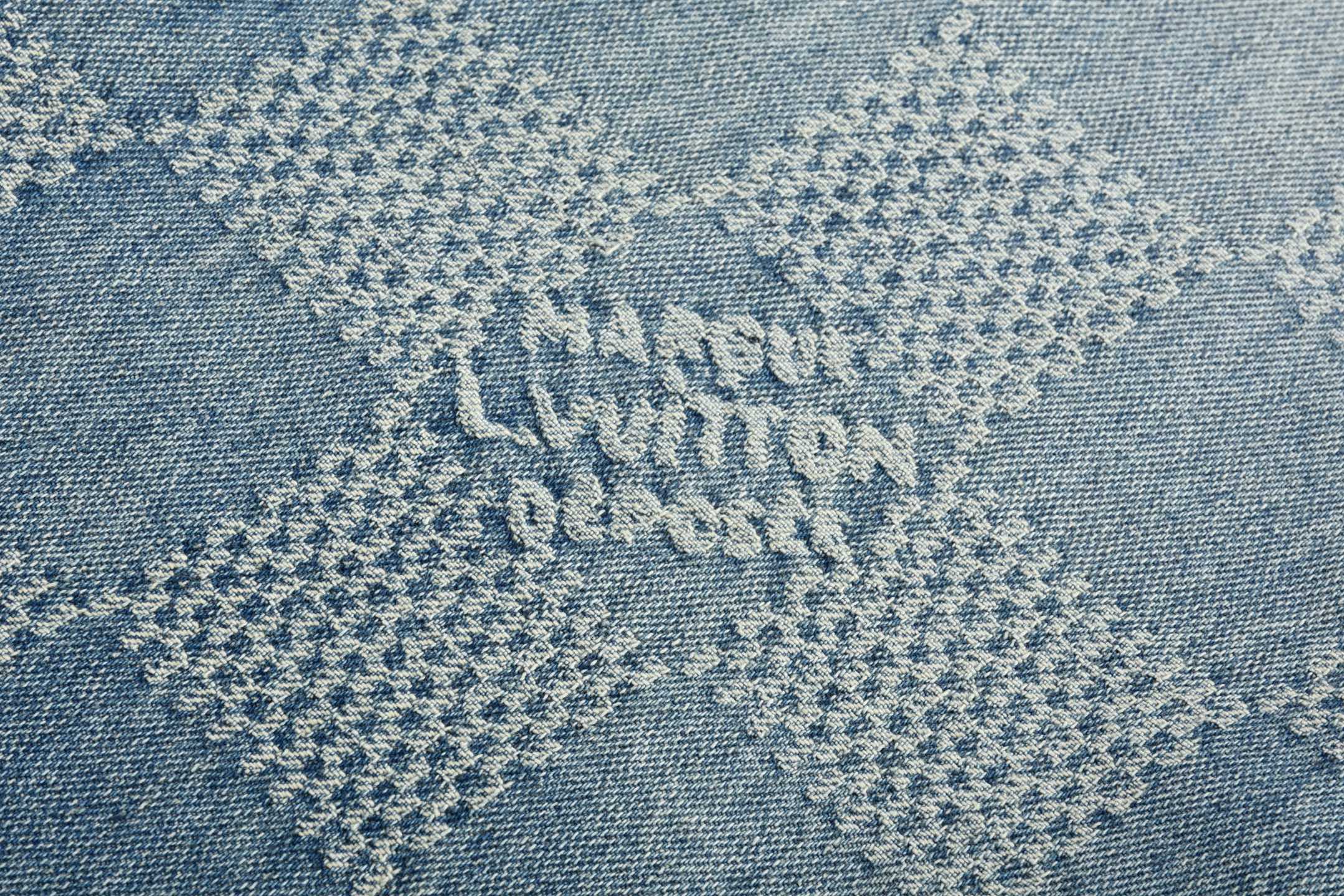 LOUIS VUITTON FW24 路易威登 LV棋盘格 直筒 牛仔裤 裤子 长裤 蓝色C0