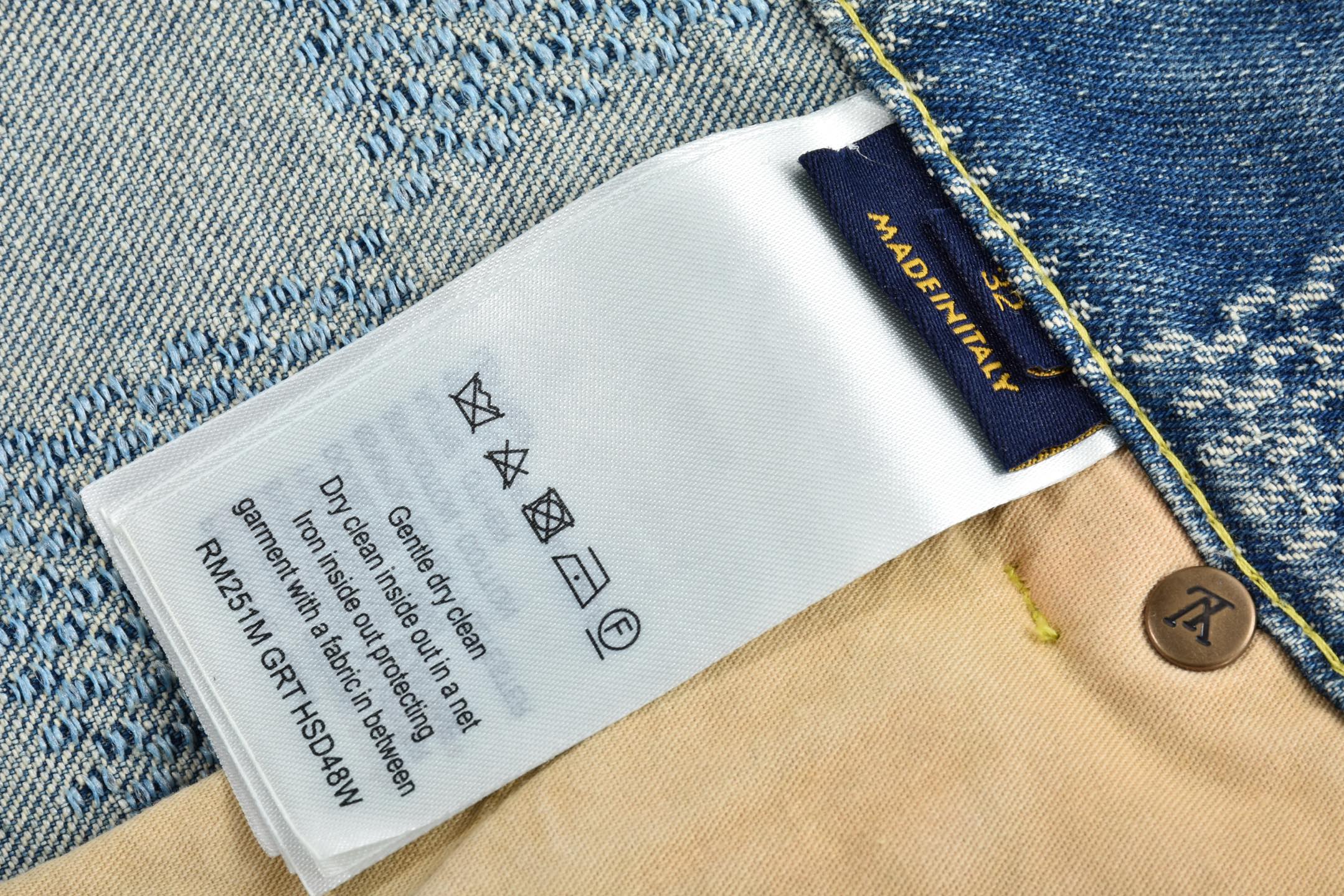 LOUIS VUITTON FW24 路易威登 LV棋盘格 直筒 牛仔裤 裤子 长裤 蓝色C0